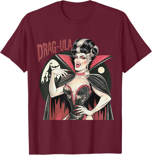 Vampire Funny Halloween Drag Queen Dragula Queer Gay T-Shirt - T-Shirt | Maroon