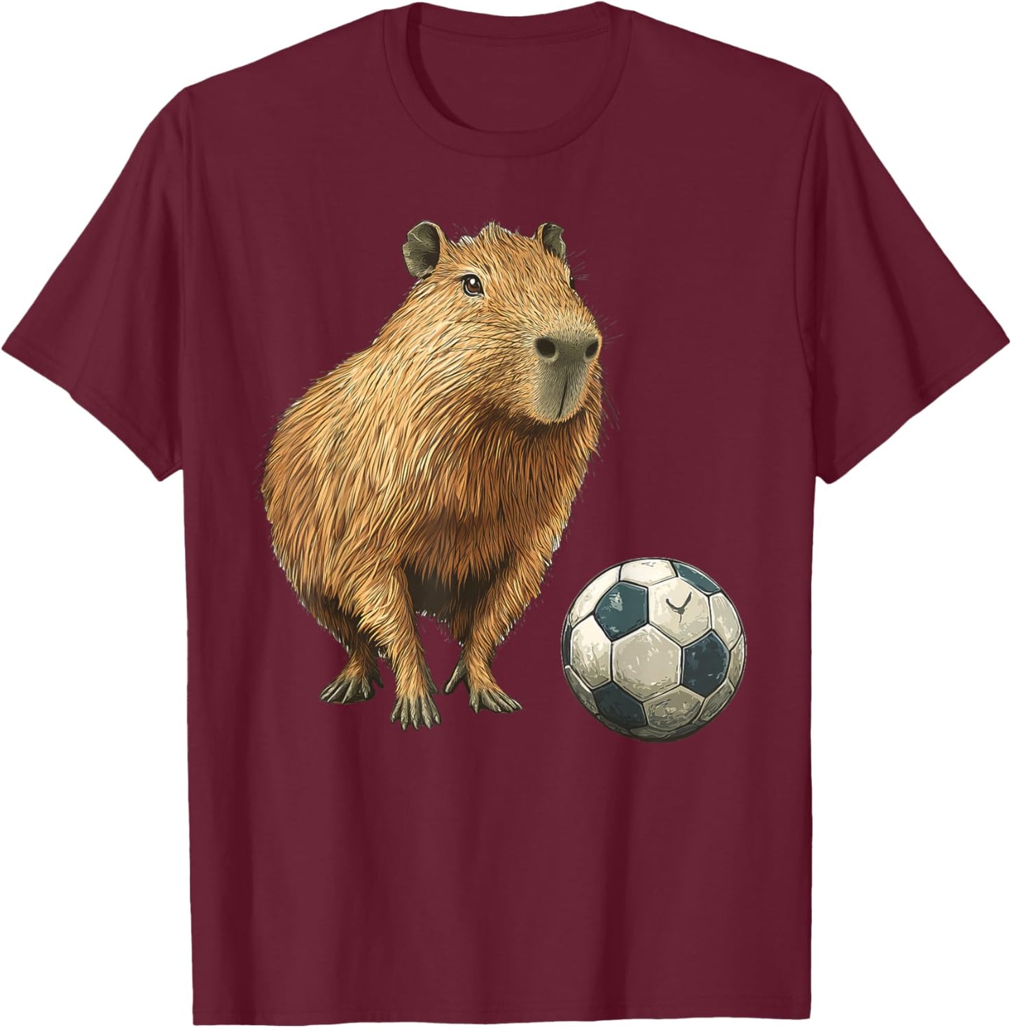 Capybara Soccer T-Shirt - T-Shirt | Maroon