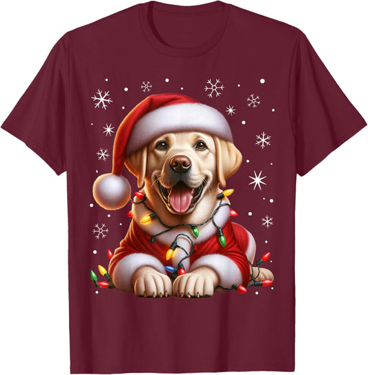 Labrador Santa Claus Costume Labrador Xmas Retriever T-Shirt - T-Shirt | Maroon