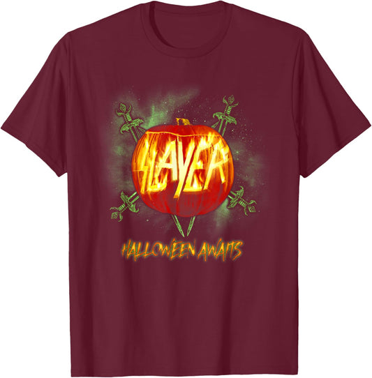 Slayer – Jack O Lantern Slayer Halloween T-Shirt - T-Shirt | Maroon