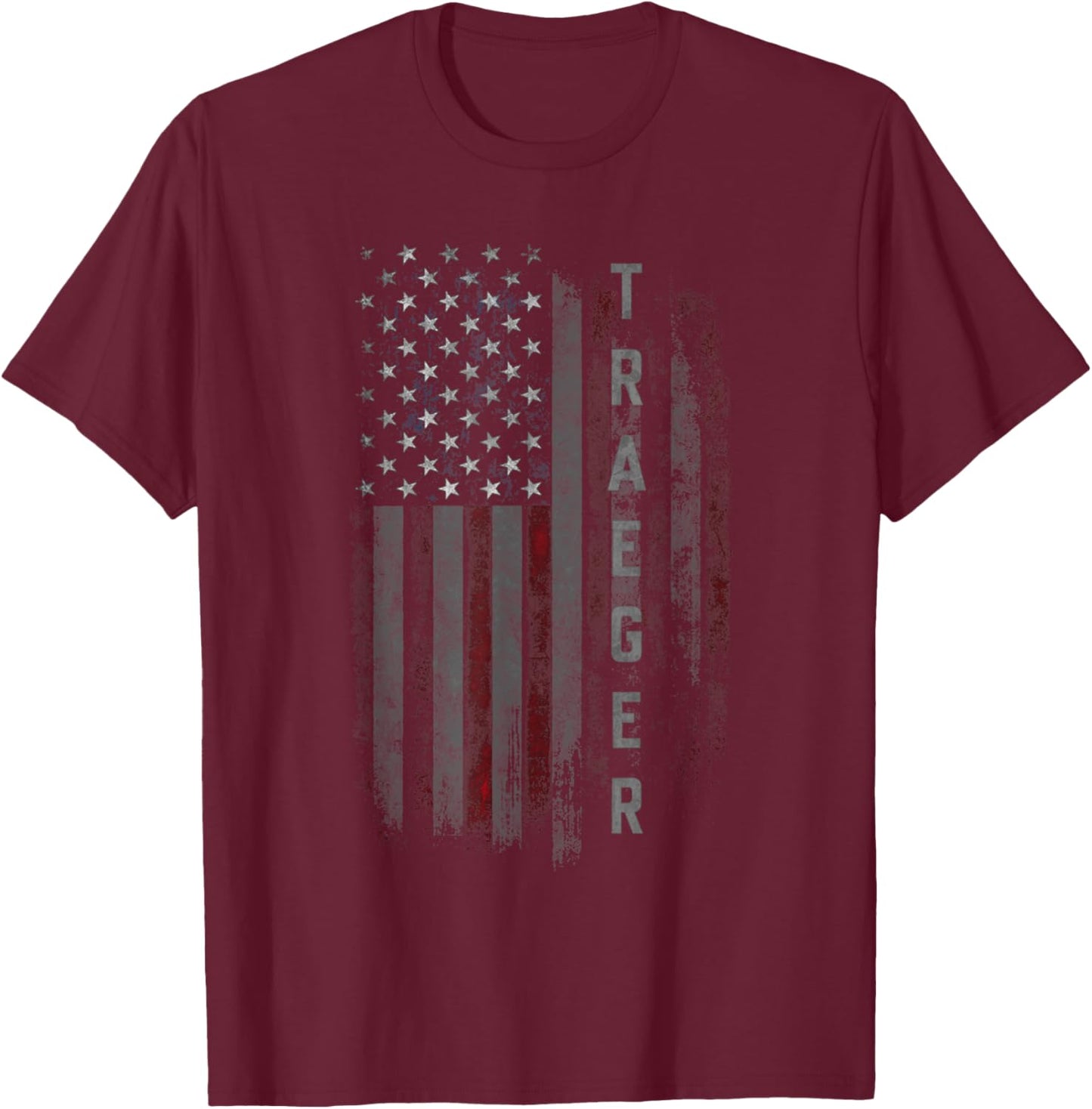 Traeger Family American Flag T-Shirt - T-Shirt | Maroon