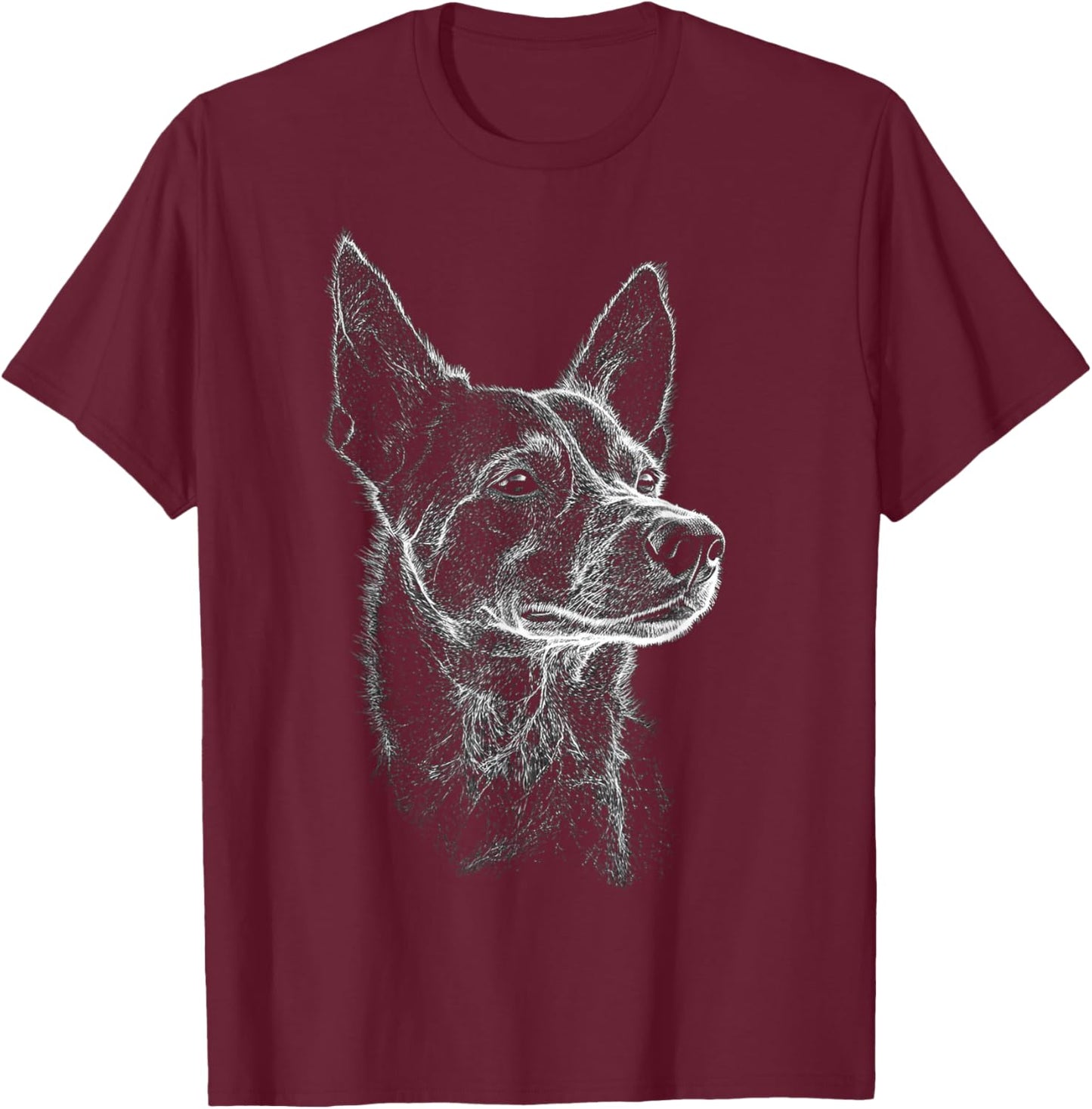Cattle Dog Motif Pet Artwork Cattle Women Kids T-Shirt - T-Shirt | Maroon