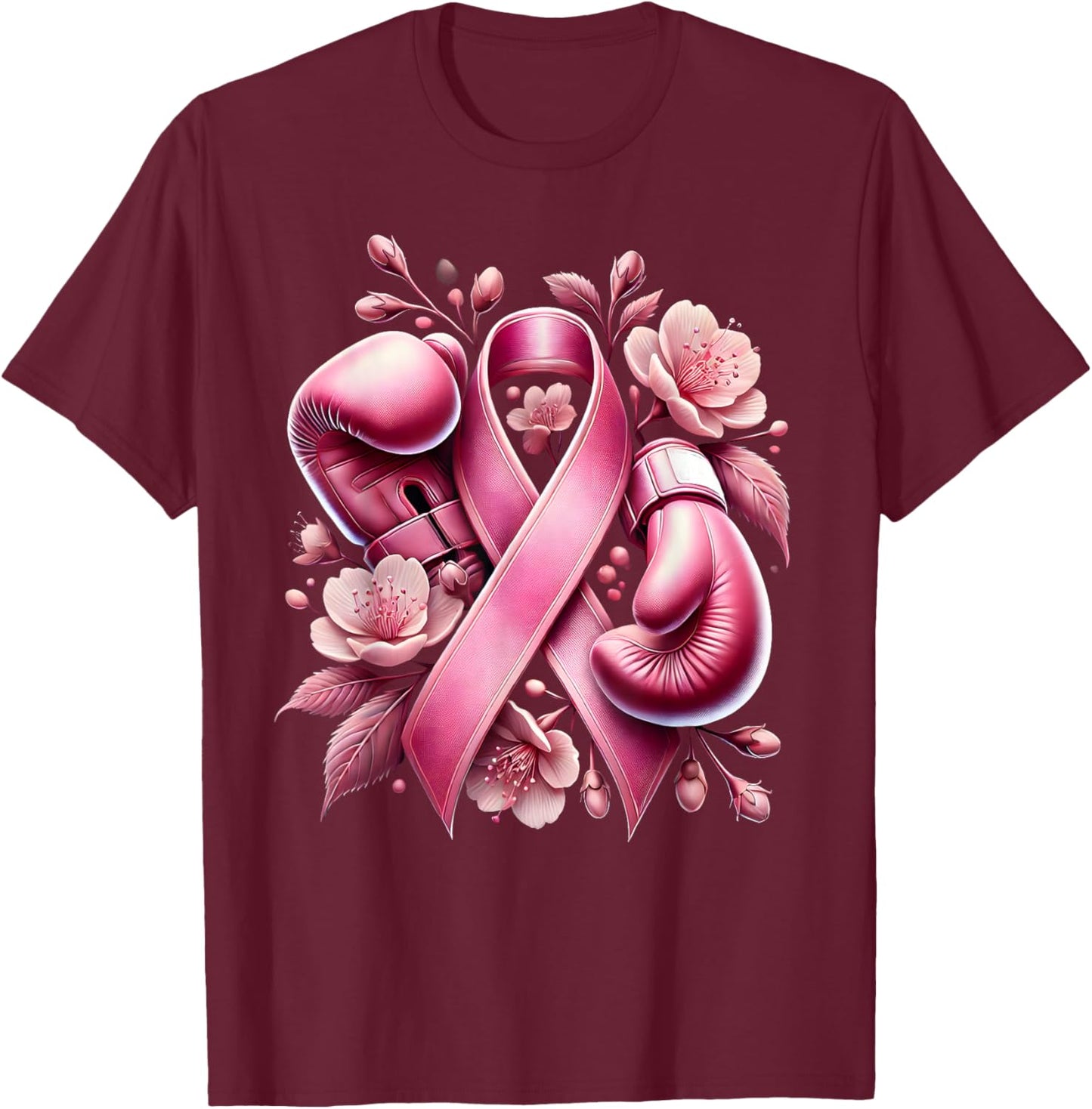 Breast Cancer Warrior Breast Cancer Fighter Pink Ribbon T-Shirt - T-Shirt | Maroon