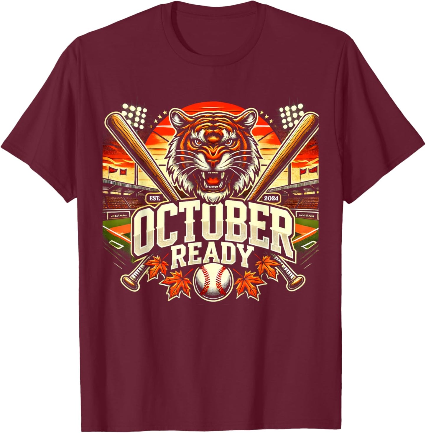 October Ready Funny Shirt For Ready Tiger T-Shirt - T-Shirt | Maroon