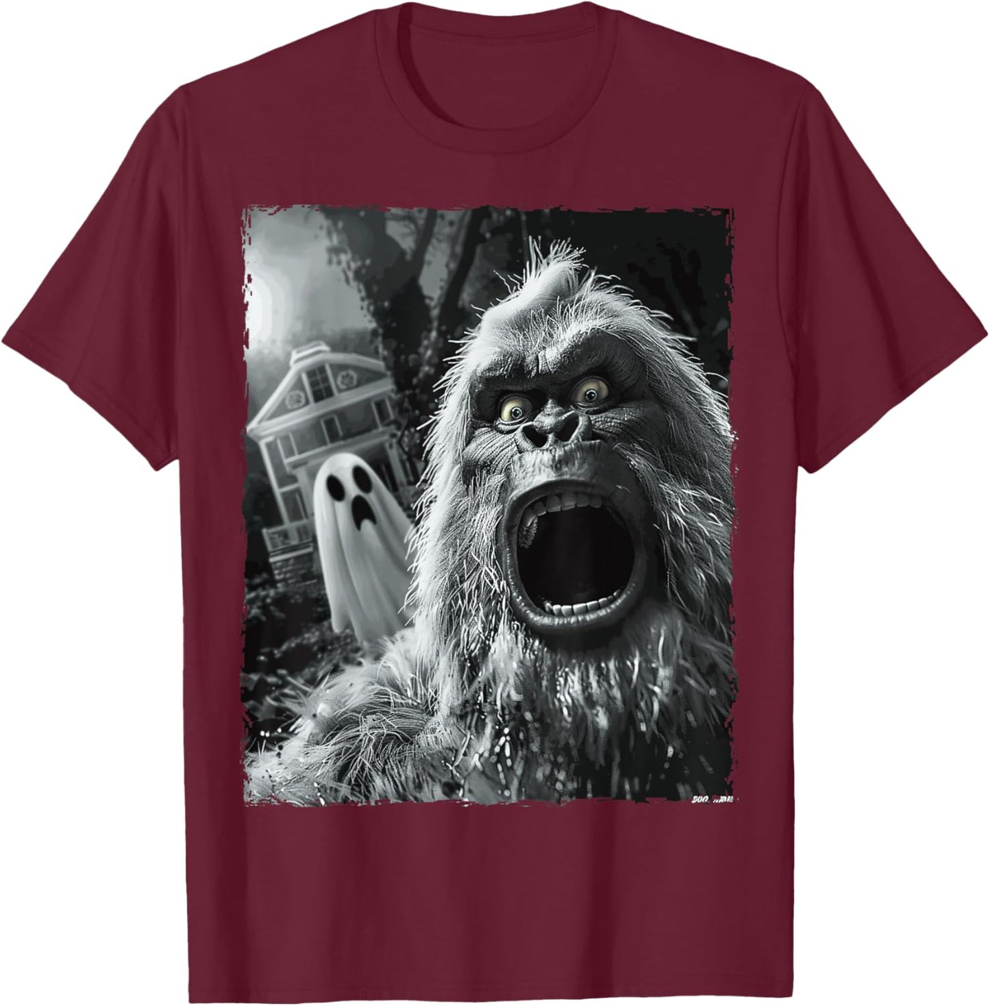Funny Bigfoot Sasquatch Halloween T-Shirt - T-Shirt | Maroon