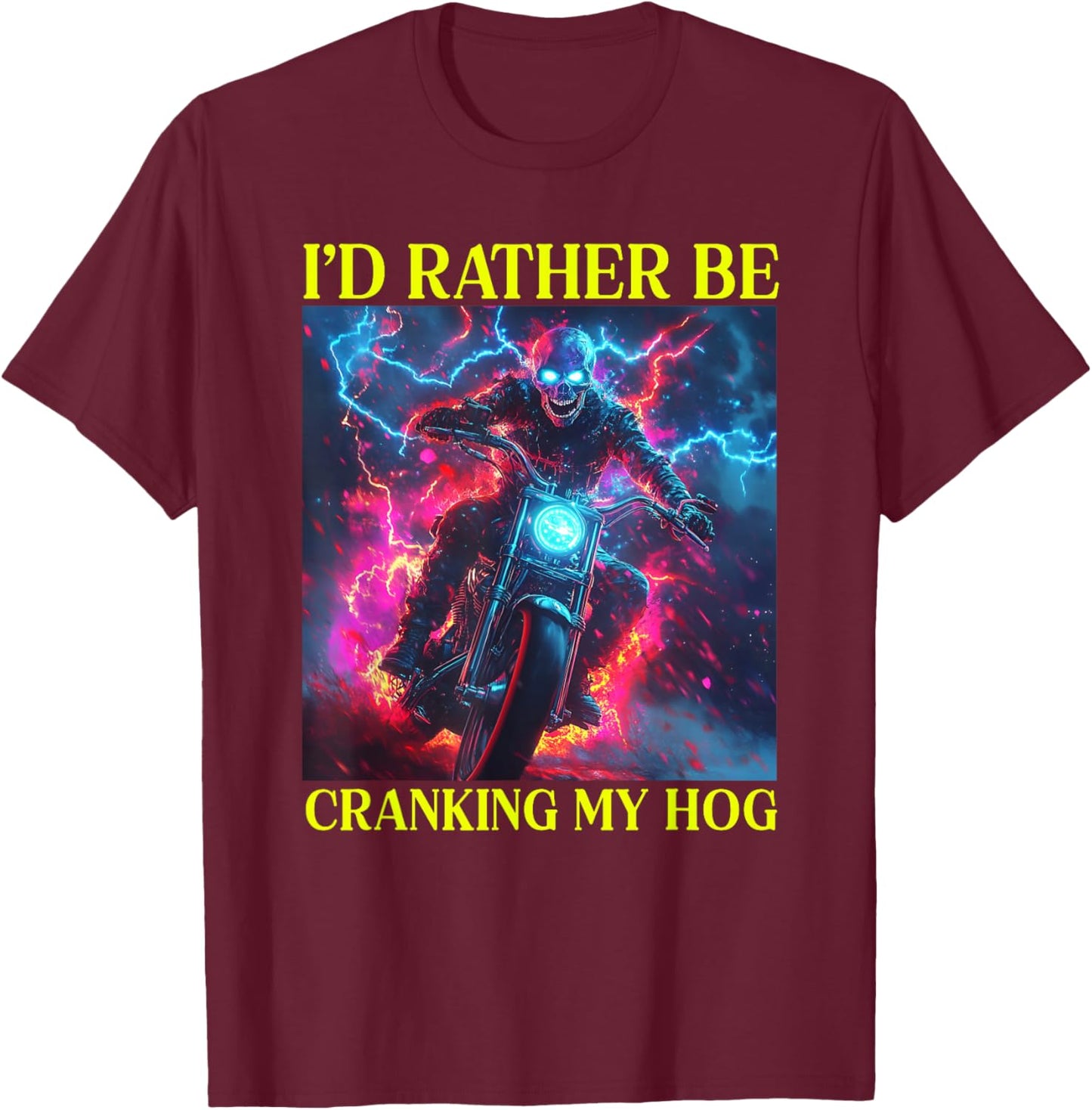 I'd Rather Be Cranking My Hog Funny Vacation Swap T-Shirt - T-Shirt | Maroon
