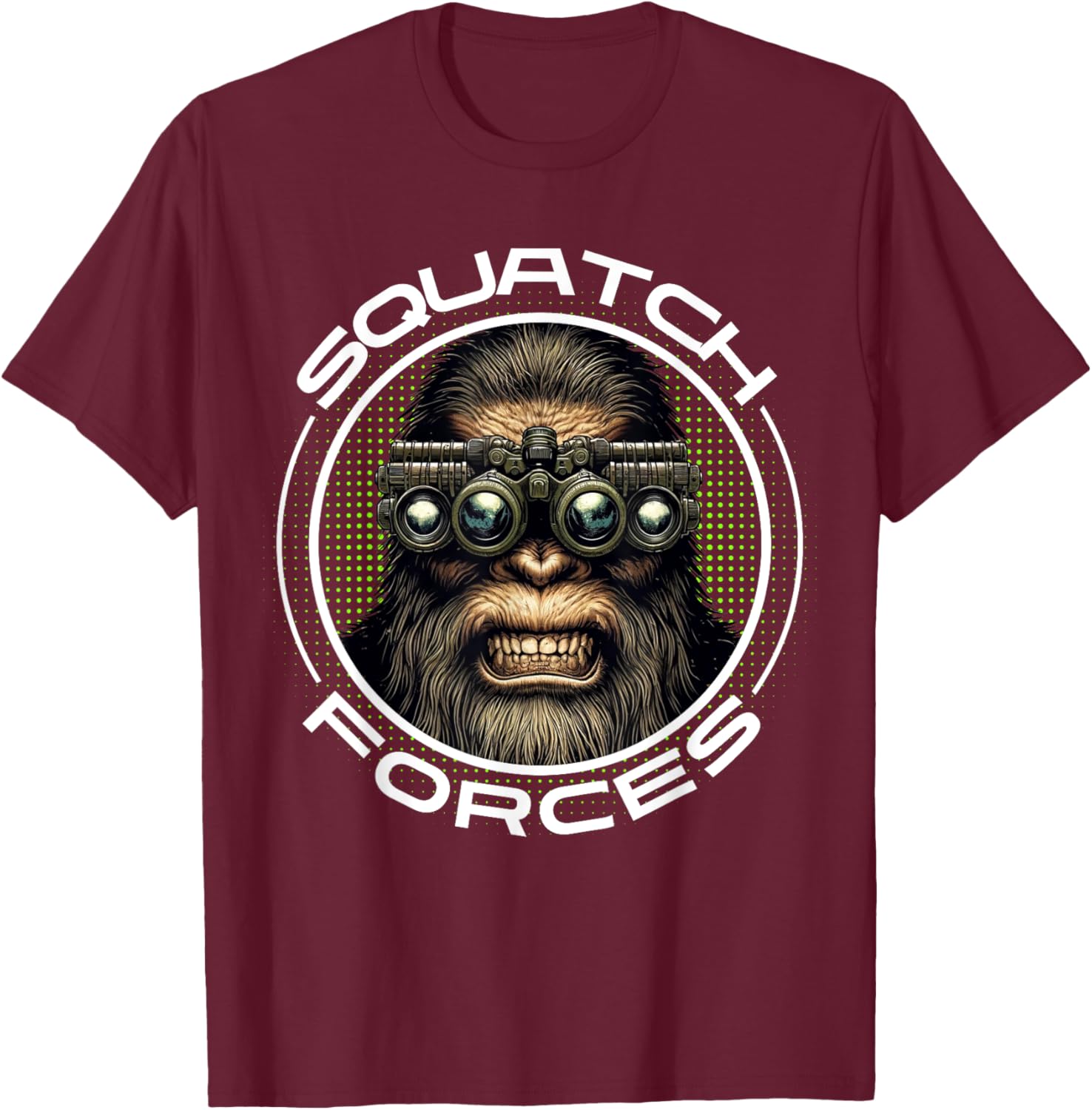 Tactical Sasquatch Squatch Forces Special Forces T-Shirt - T-Shirt | Maroon