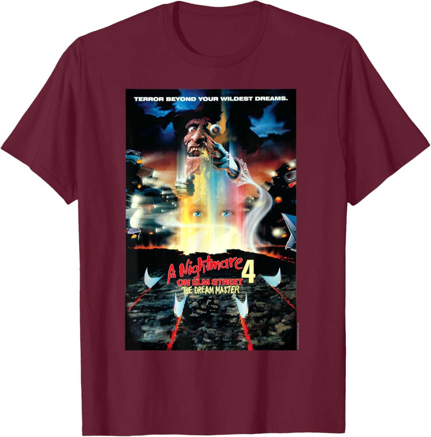 Nightmare on Elm Street Films - Movie Dream Master 4 Black T-Shirt - T-Shirt | Maroon