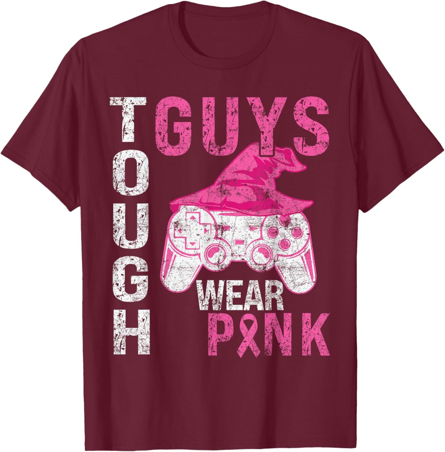 Tough Guys Wear Pink Cool Pink Gaming lover Boys Youth men T-Shirt - T-Shirt | Maroon