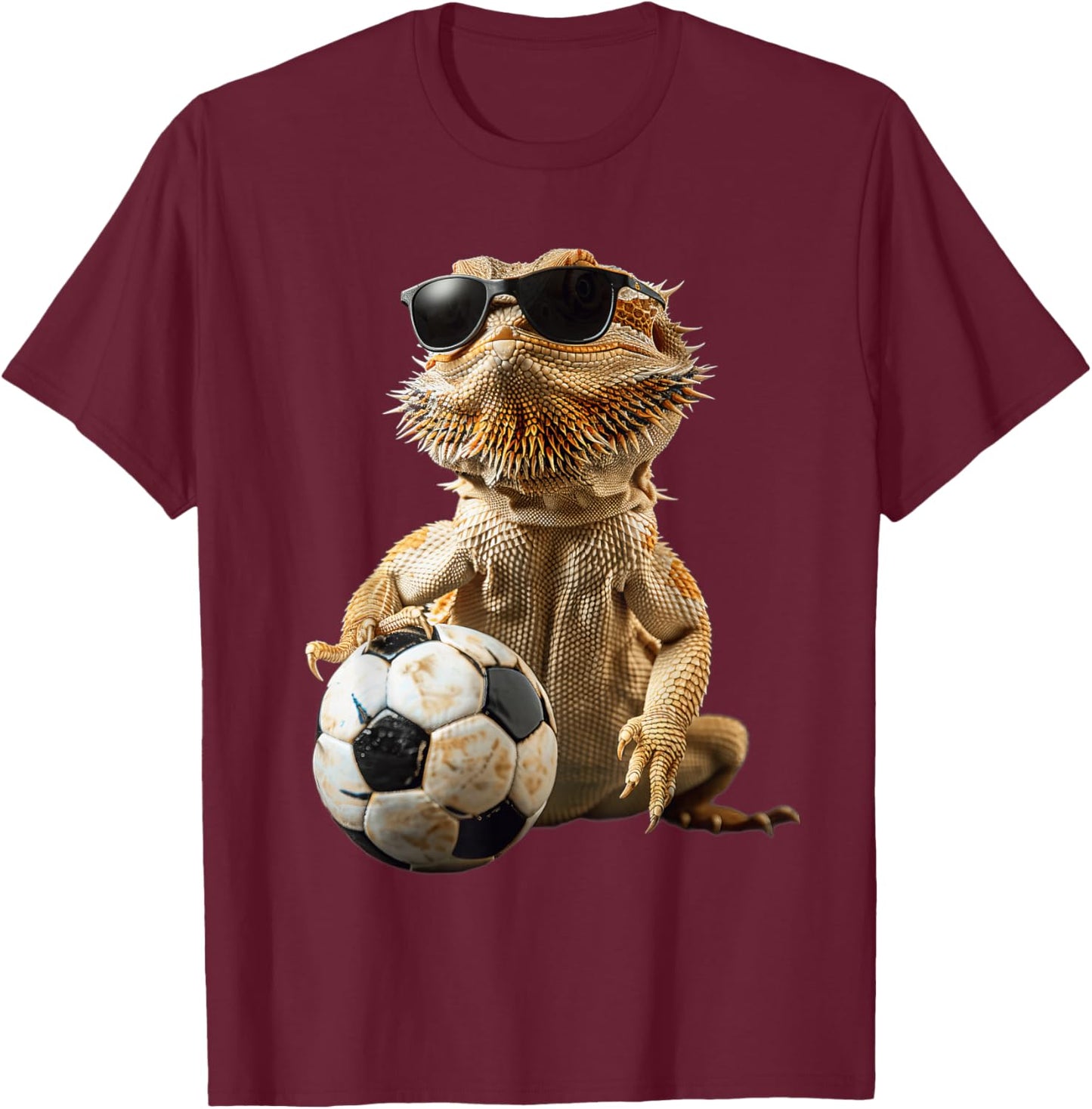 Bearded Dragon Soccer T-Shirt - T-Shirt | Maroon