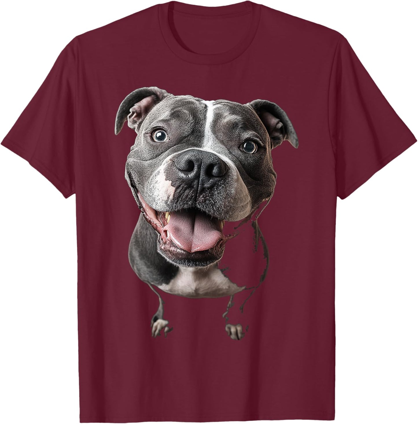 American Bully Dog Graphic Pet Artwork American Bully T-Shirt - T-Shirt | Maroon