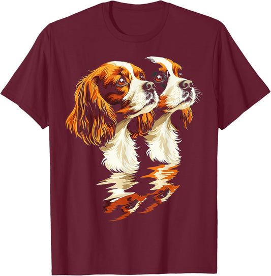 Cavalier King Charles Spaniel Dog Graphic Pet Artwork Men Women Kids T-Shirt - T-Shirt | Maroon