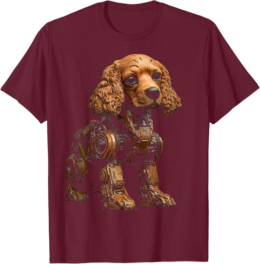 Cocker Spaniel Dog Pet Artwork Blue Eyes Cocker Spaniel Women Kids T-Shirt - T-Shirt | Maroon