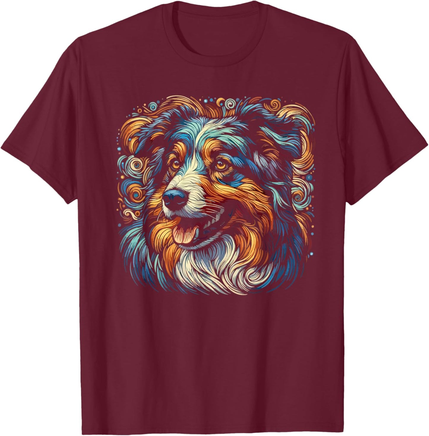 Australian Shepherd Aussie Dog Herding Women Girls Kids T-Shirt - T-Shirt | Maroon