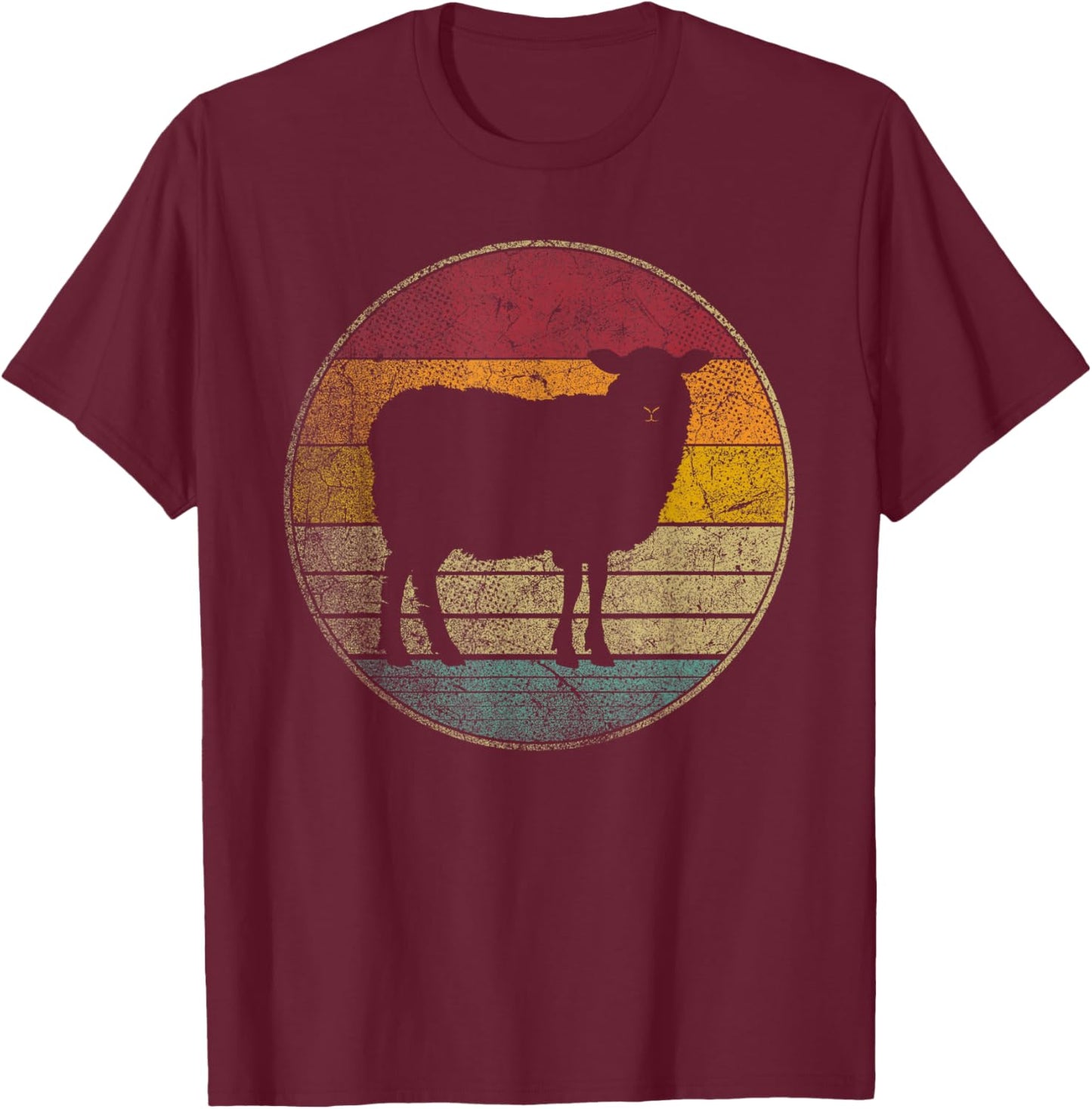 Sheep - Lover Vintage Funny Retro 70s 80s Men Women Kids T-Shirt - T-Shirt | Maroon