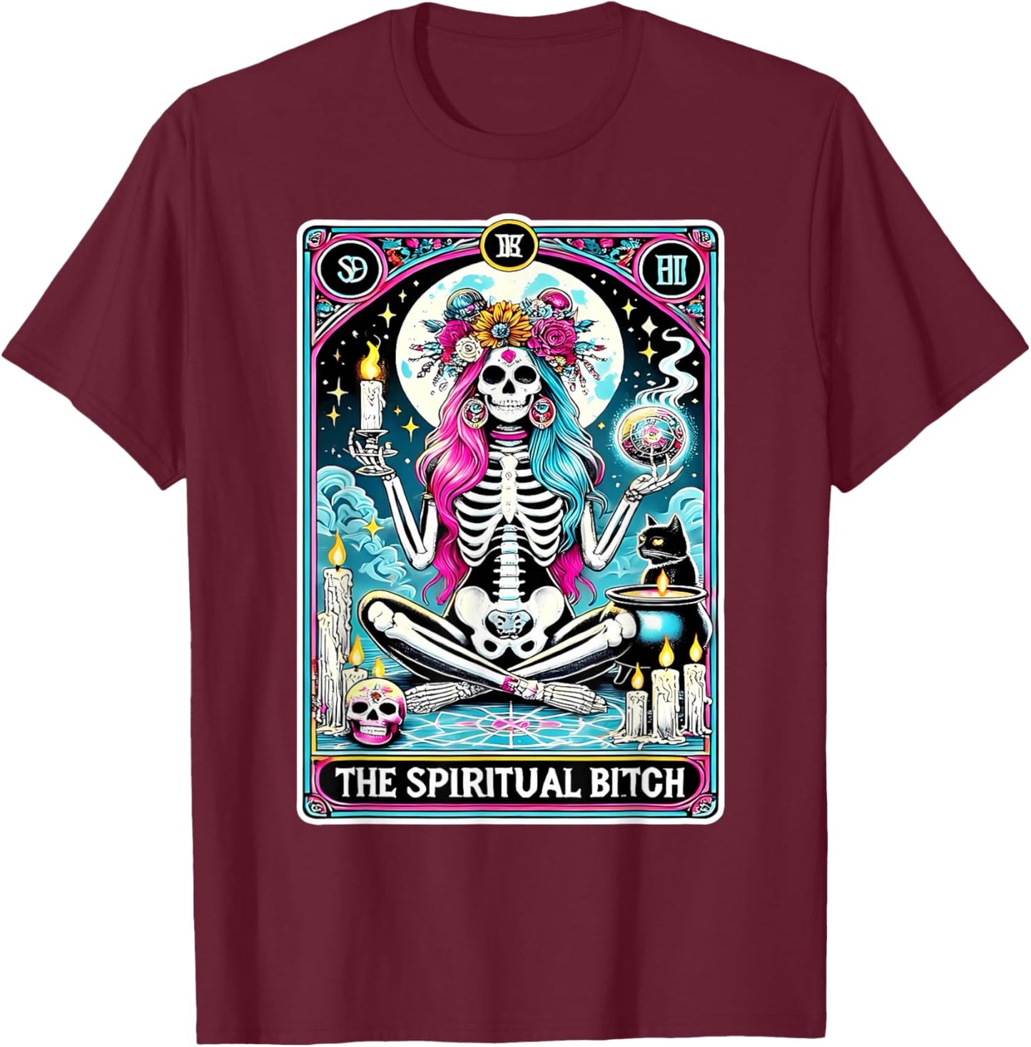 The Spiritual Bitch Tarot Card T-Shirt - T-Shirt | Maroon