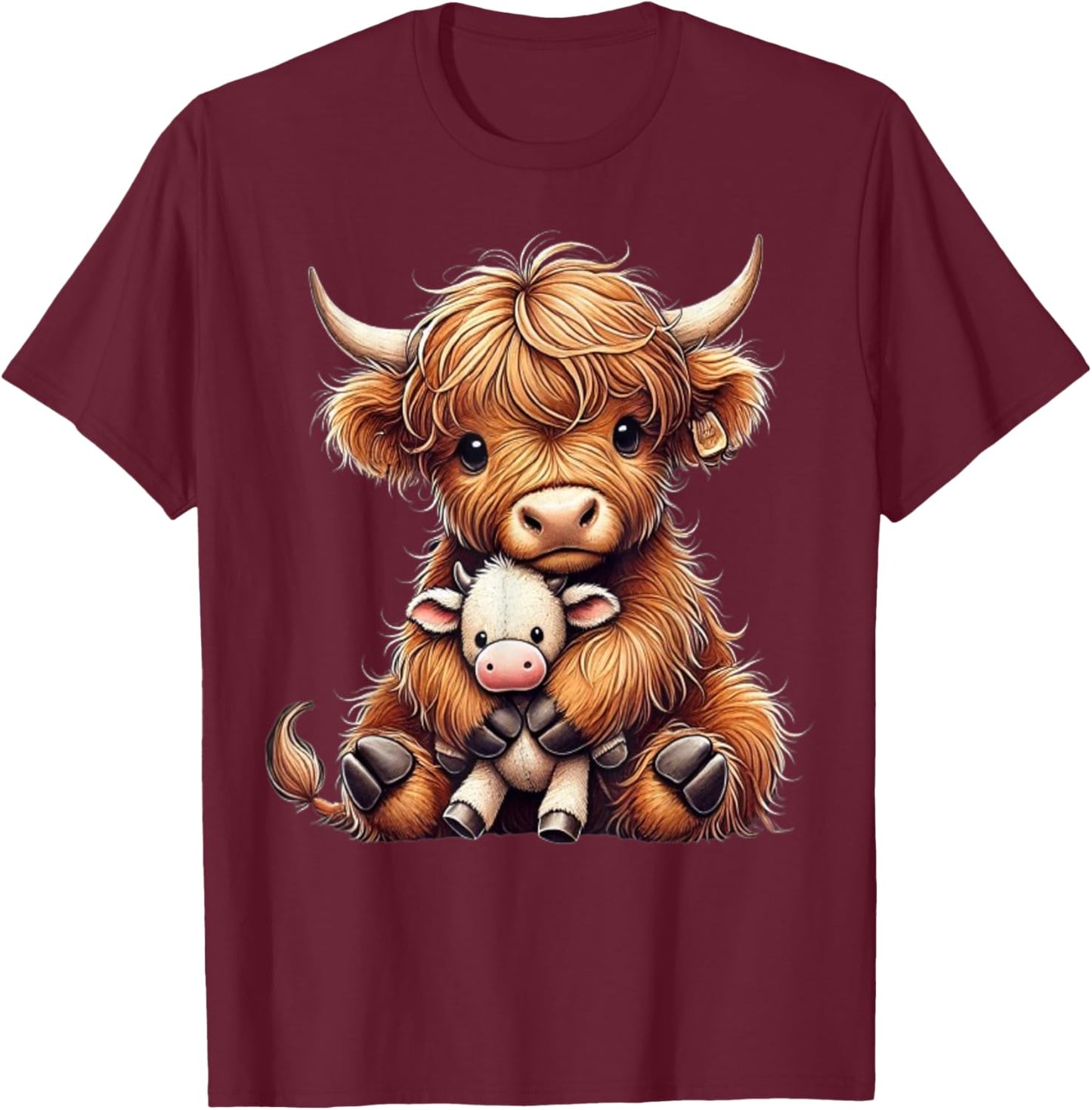 Highland cow design for farmers and highland cow T-Shirt - T-Shirt | Maroon