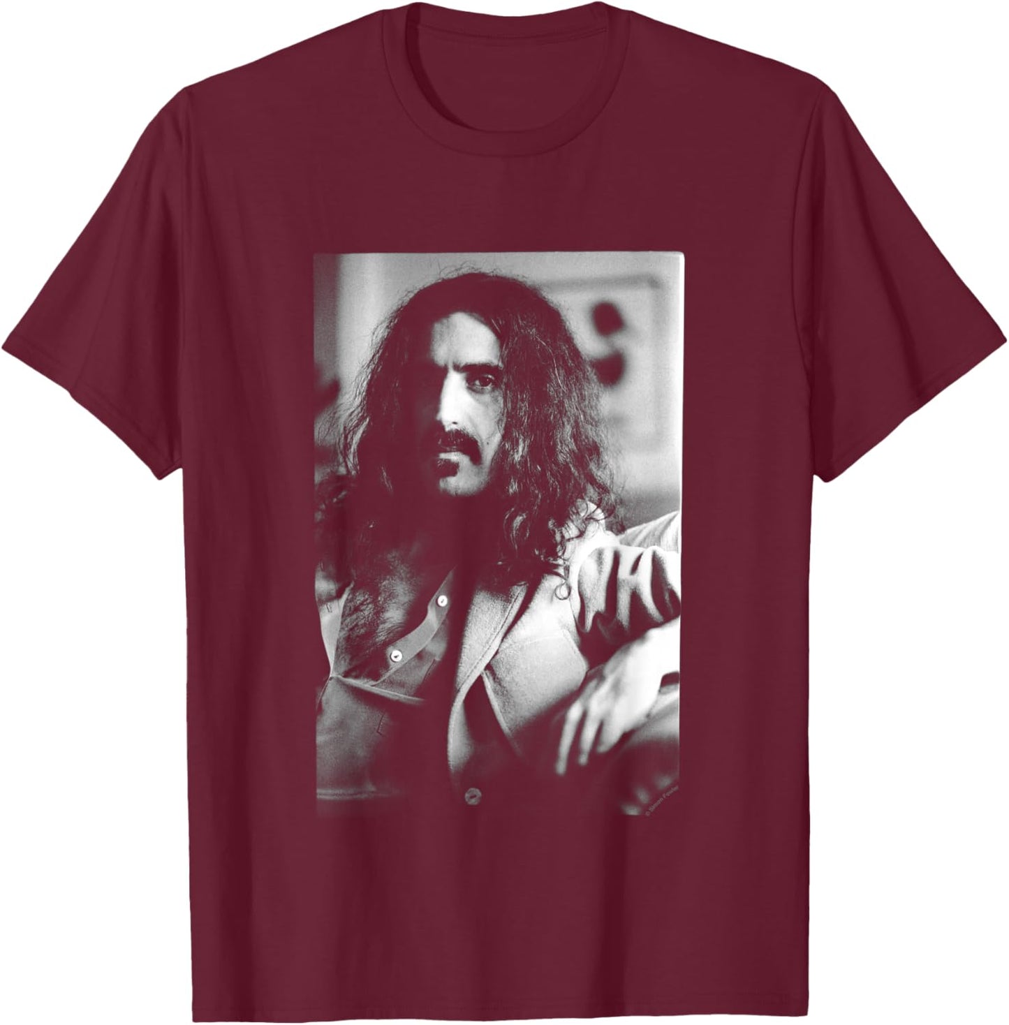 Frank Zappa London Photo Shoot by Simon Fowler T-Shirt - T-Shirt | Maroon