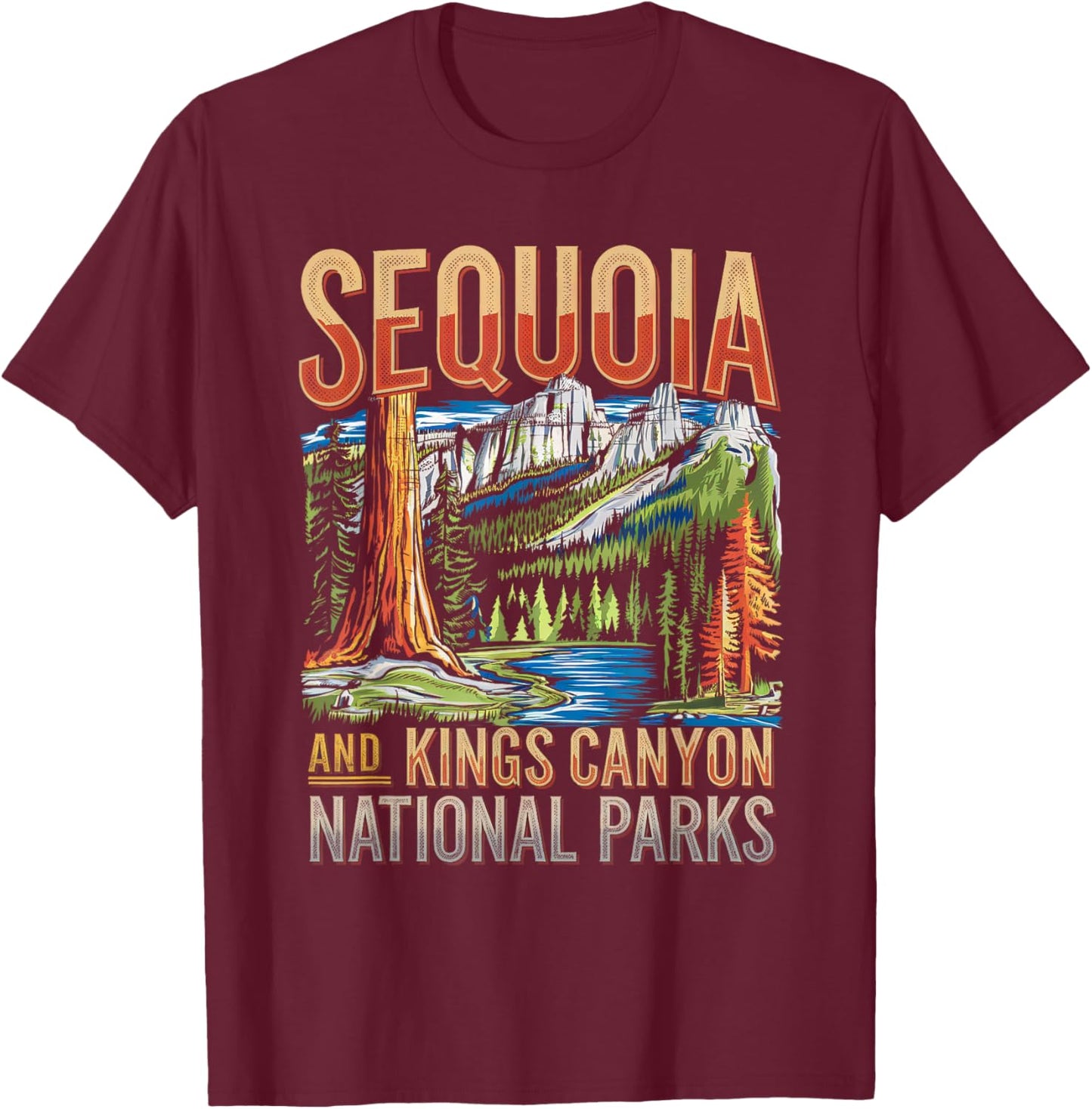 Sequoia and Kings Canyon National Park Adventure Boys Girls T-Shirt - T-Shirt | Maroon