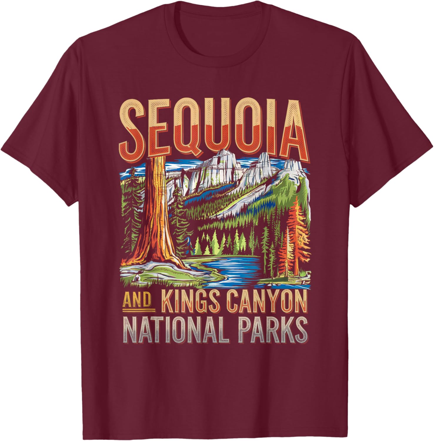 Sequoia and Kings Canyon National Park Adventure Boys Girls T-Shirt - T-Shirt | Maroon