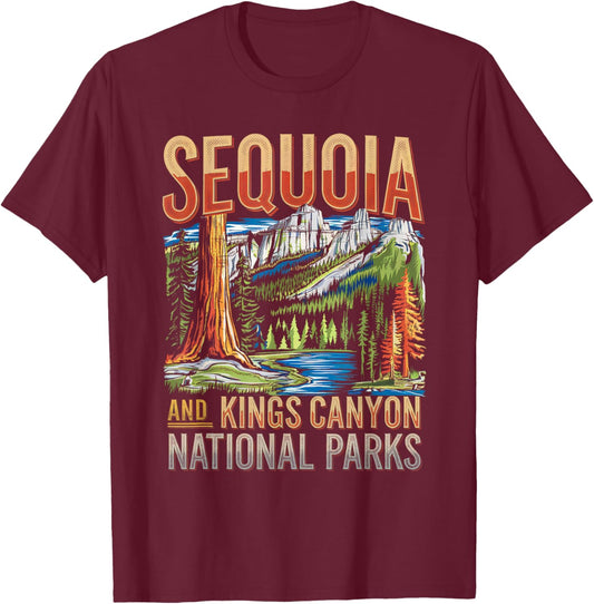 Sequoia and Kings Canyon National Park Adventure Boys Girls T-Shirt - T-Shirt | Maroon