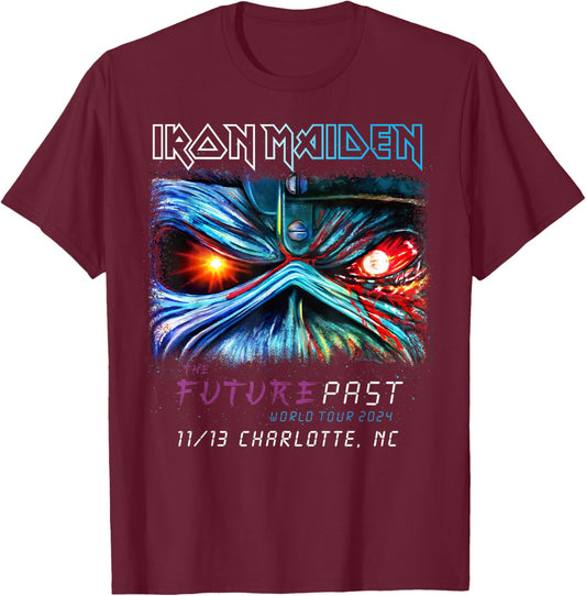 Iron Maiden TFPT 2024 Charlotte T-Shirt - T-Shirt | Maroon