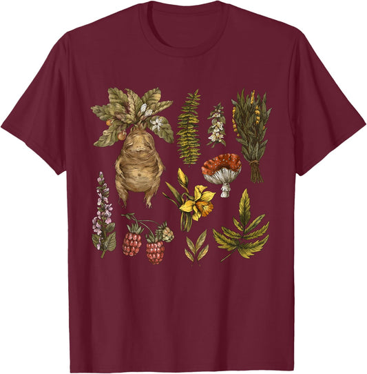 Herbalist Remedies Herbalism Mandrake T-Shirt - T-Shirt | Maroon