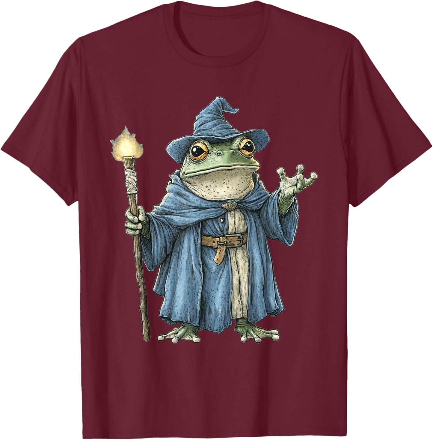 Frog Wizard Fantasy T-Shirt - T-Shirt | Maroon