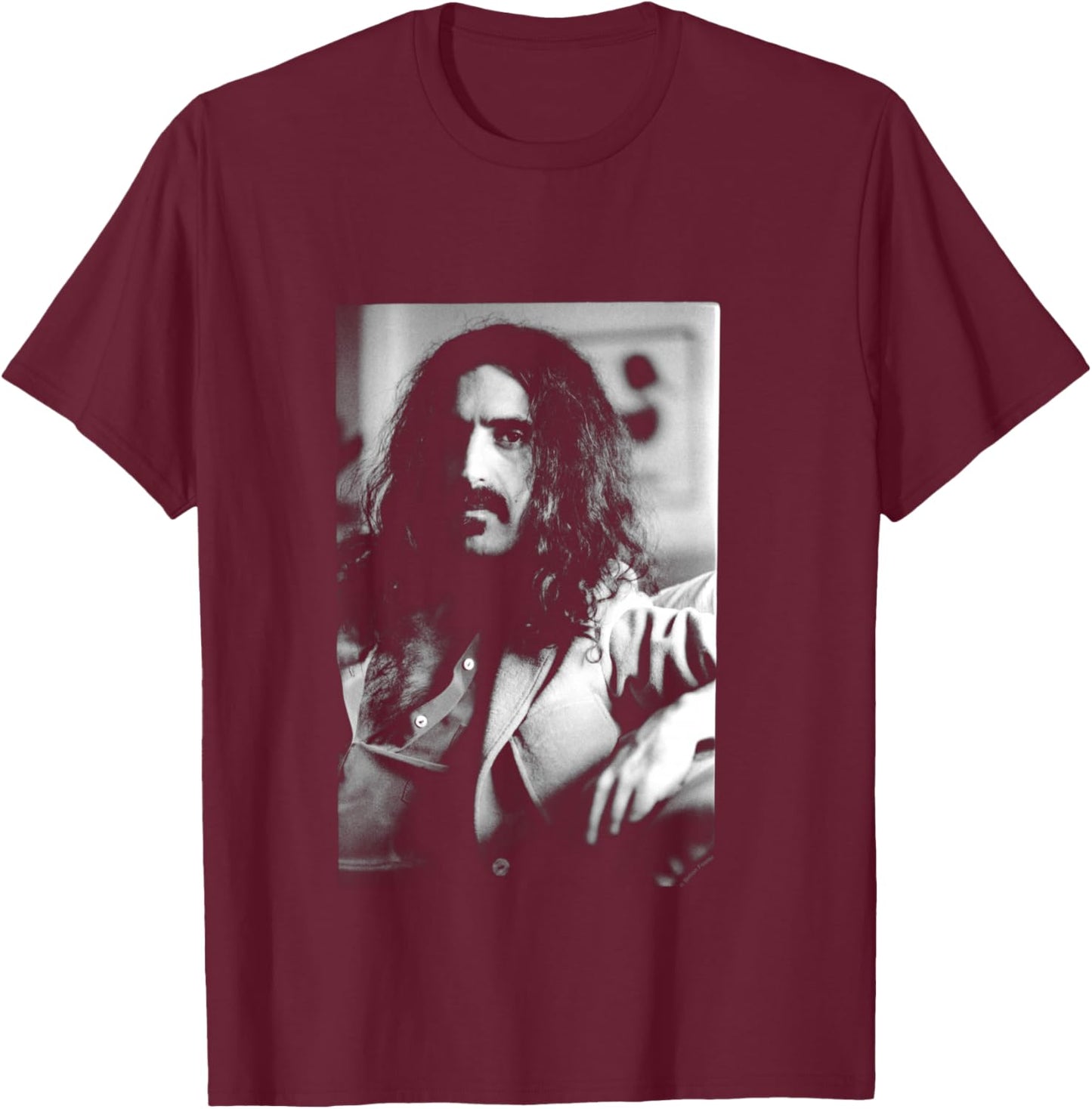 Frank Zappa London Photo Shoot By Simon Fowler T-Shirt - T-Shirt | Maroon