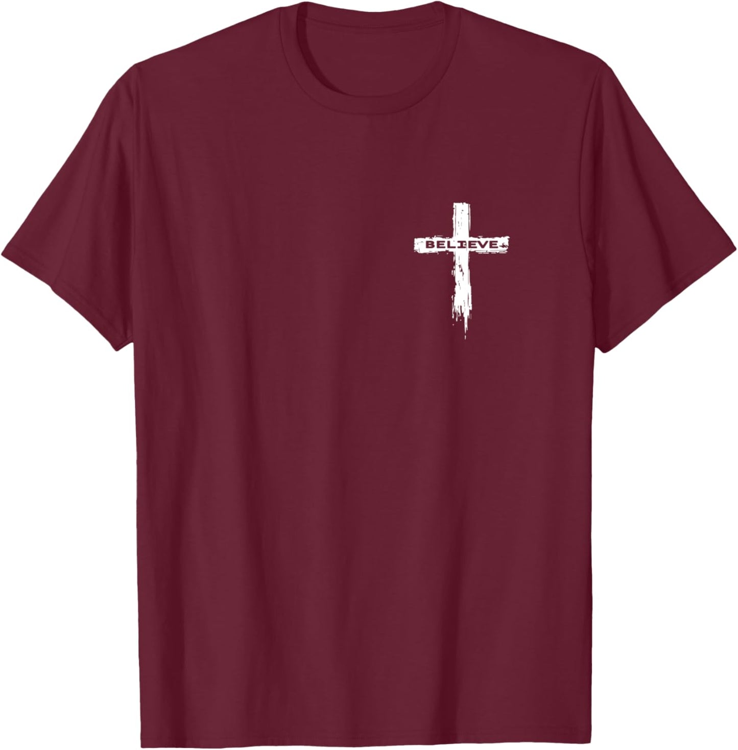 Christian Cross Religious Believe Graphic T-Shirt - T-Shirt | Maroon