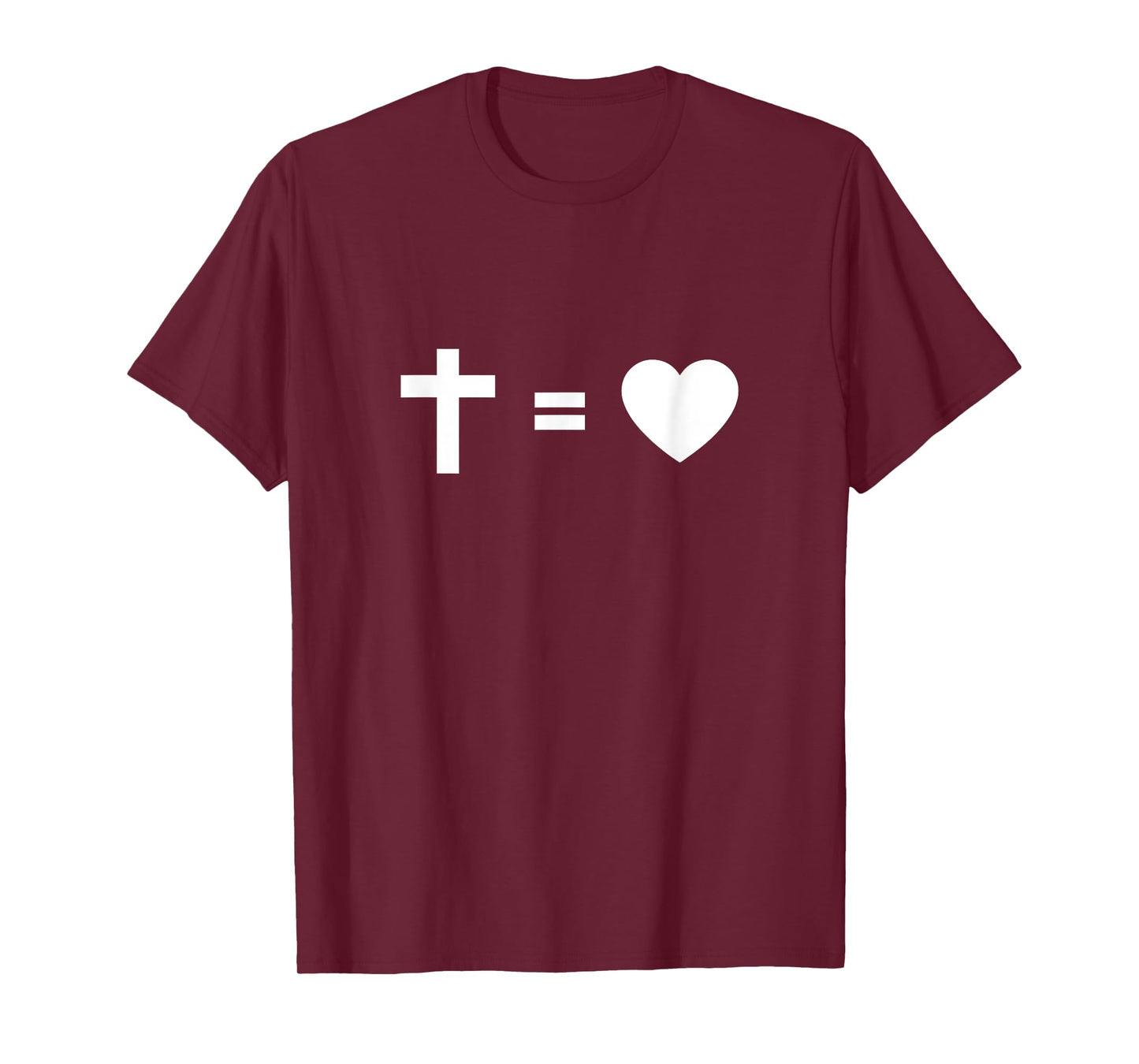 Cross Equal to Heart - Christian Faith Inspiring Religious T-Shirt