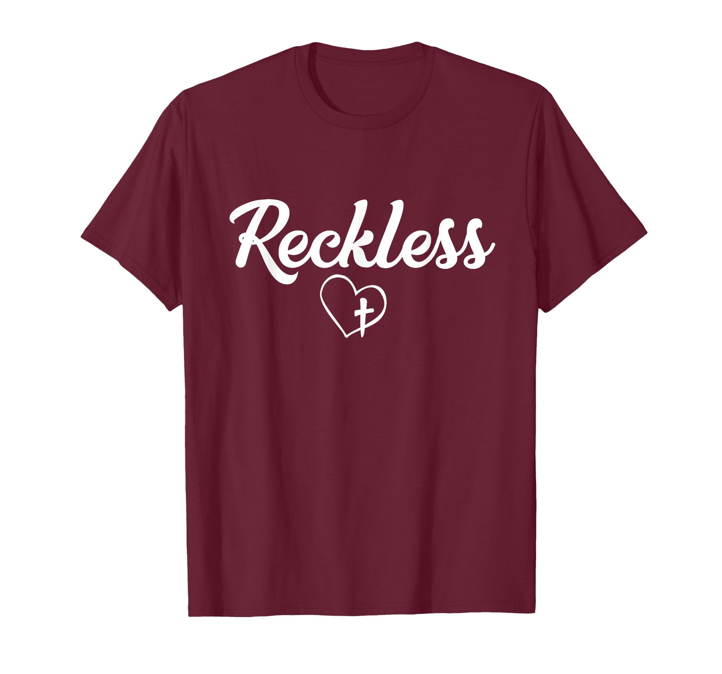 Faith Christian T-shirt Reckless Love Heart and Cross Shirt T-Shirt