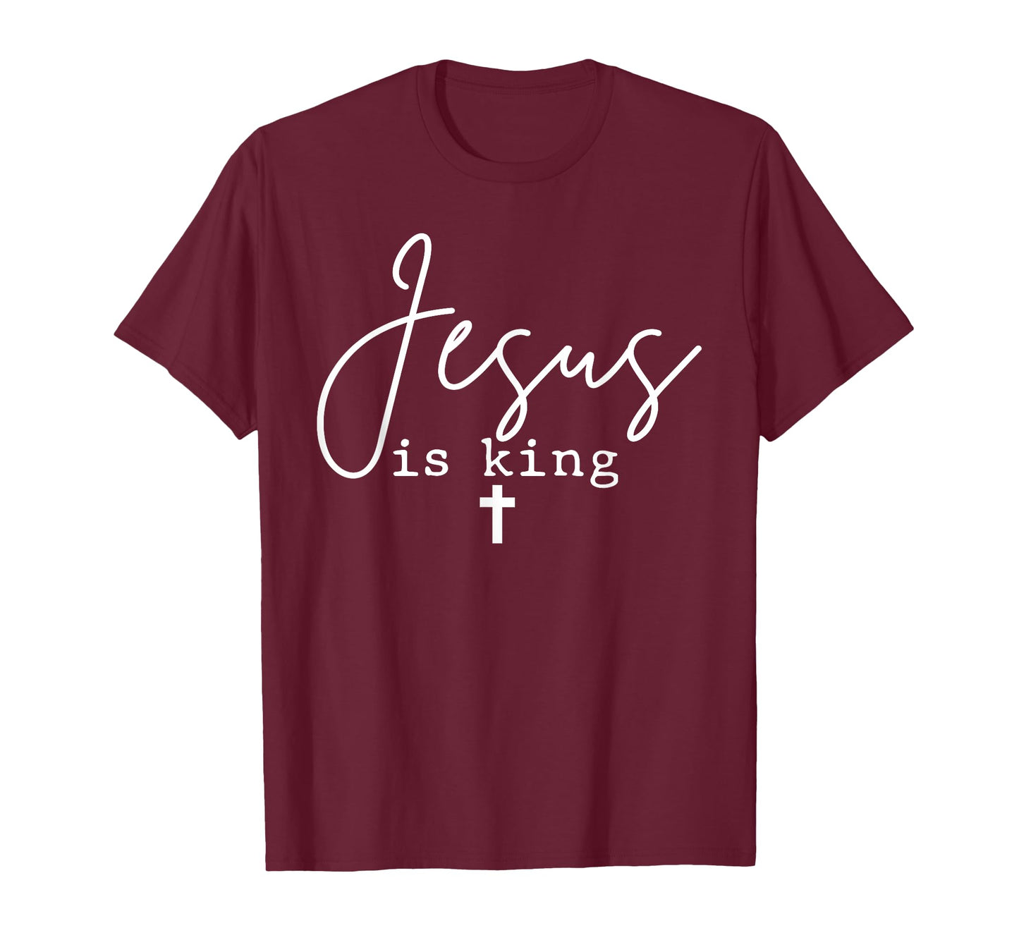 Jesus Is King Christian Cross God Faith Bible Minimal Pray T-Shirt