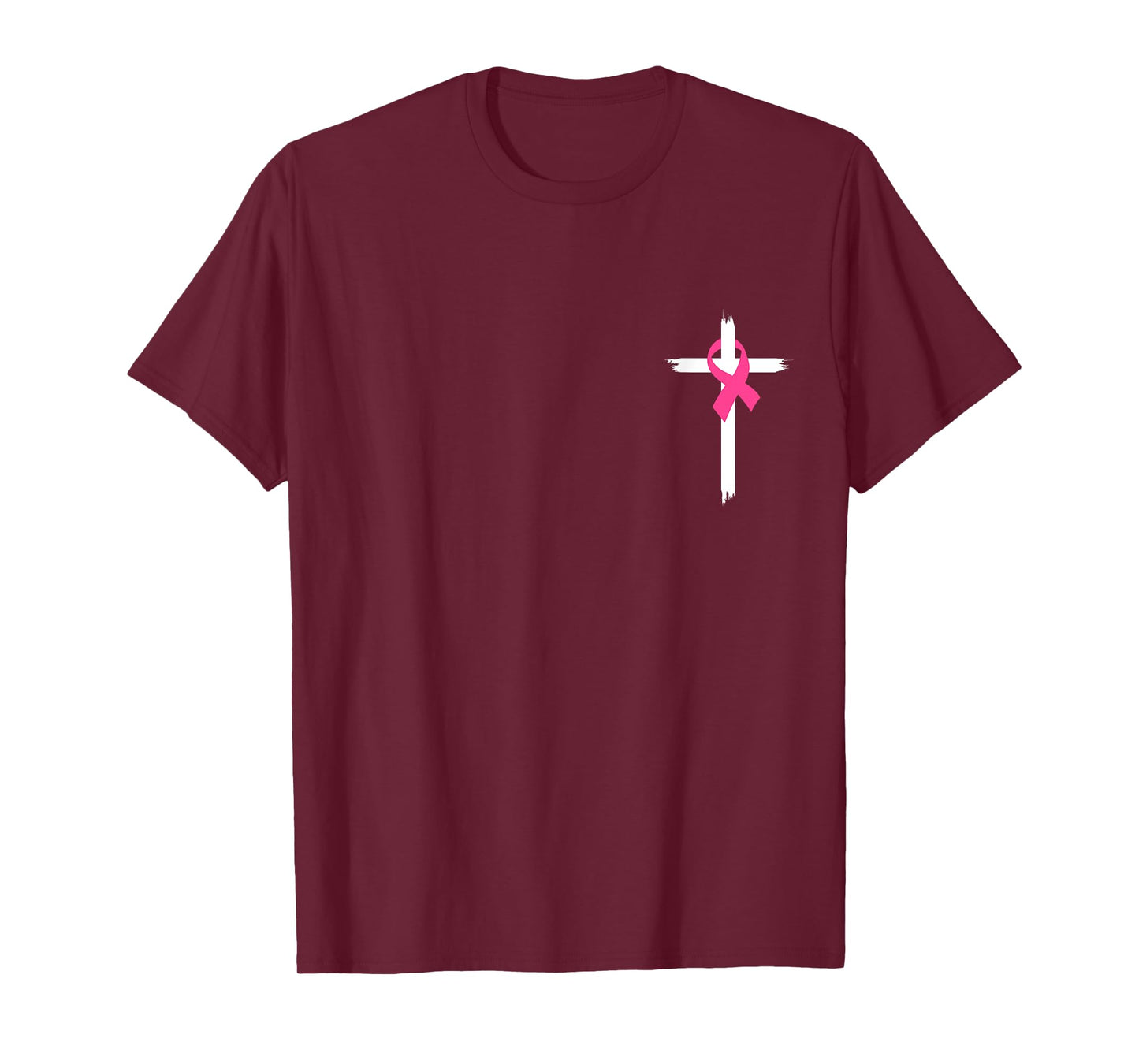 Christian Jesus Cross Pink Ribbon Breast Cancer Awareness T-Shirt