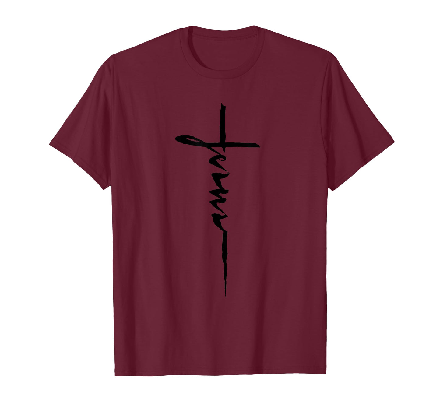 Jesus Christian Cross Art Cursive Inspiring Gift Men Women T-Shirt