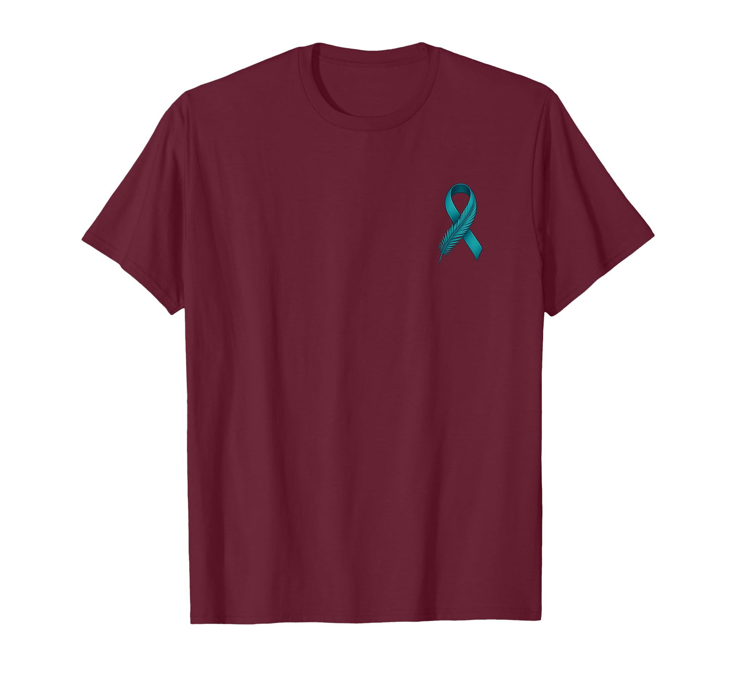 Teal Ribbon Supporter Men Women Ovarian Cancer Awareness T-Shirt