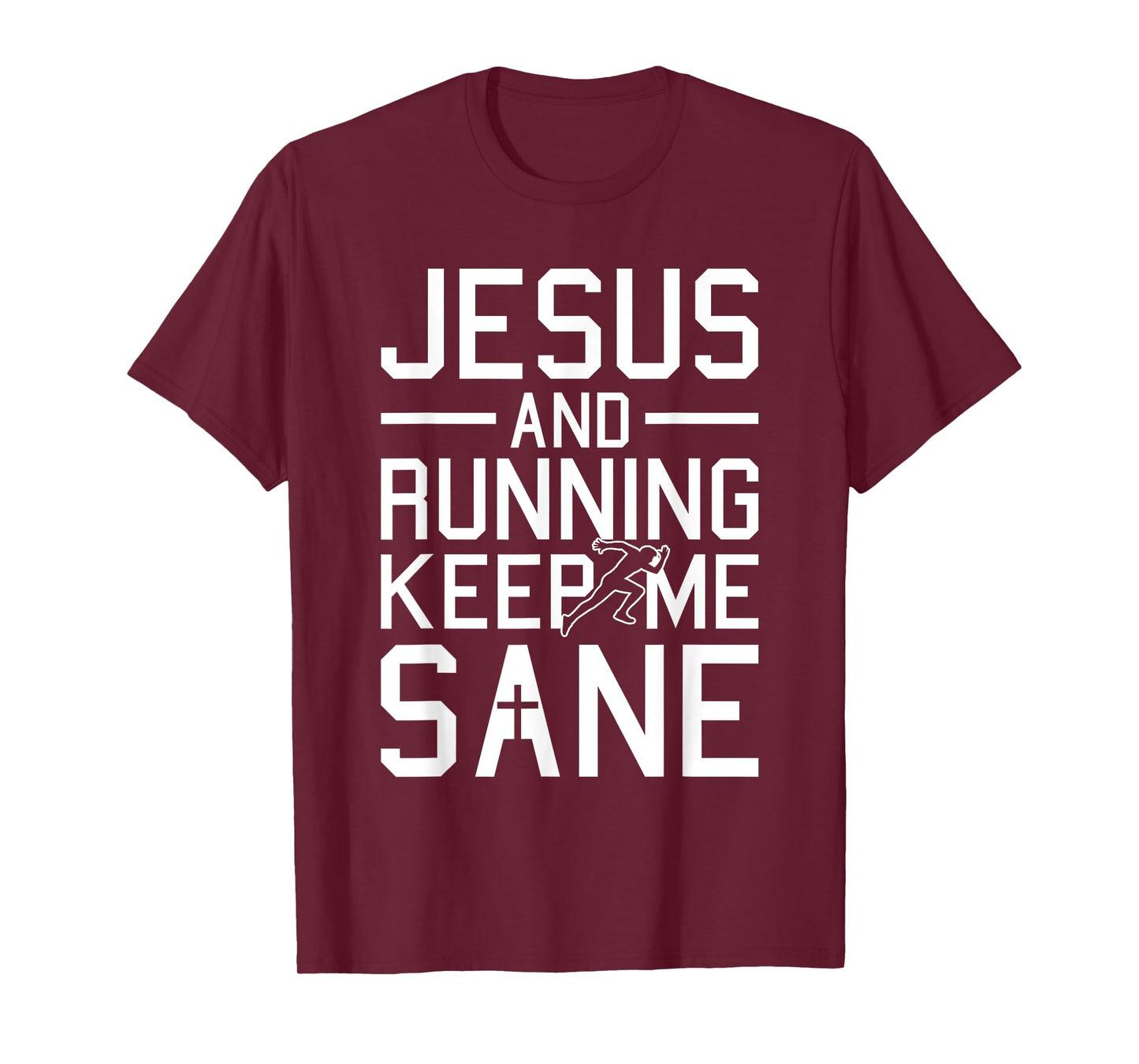 Jesus And Running Christmas Religious Faith Christian Runner T-Shirt