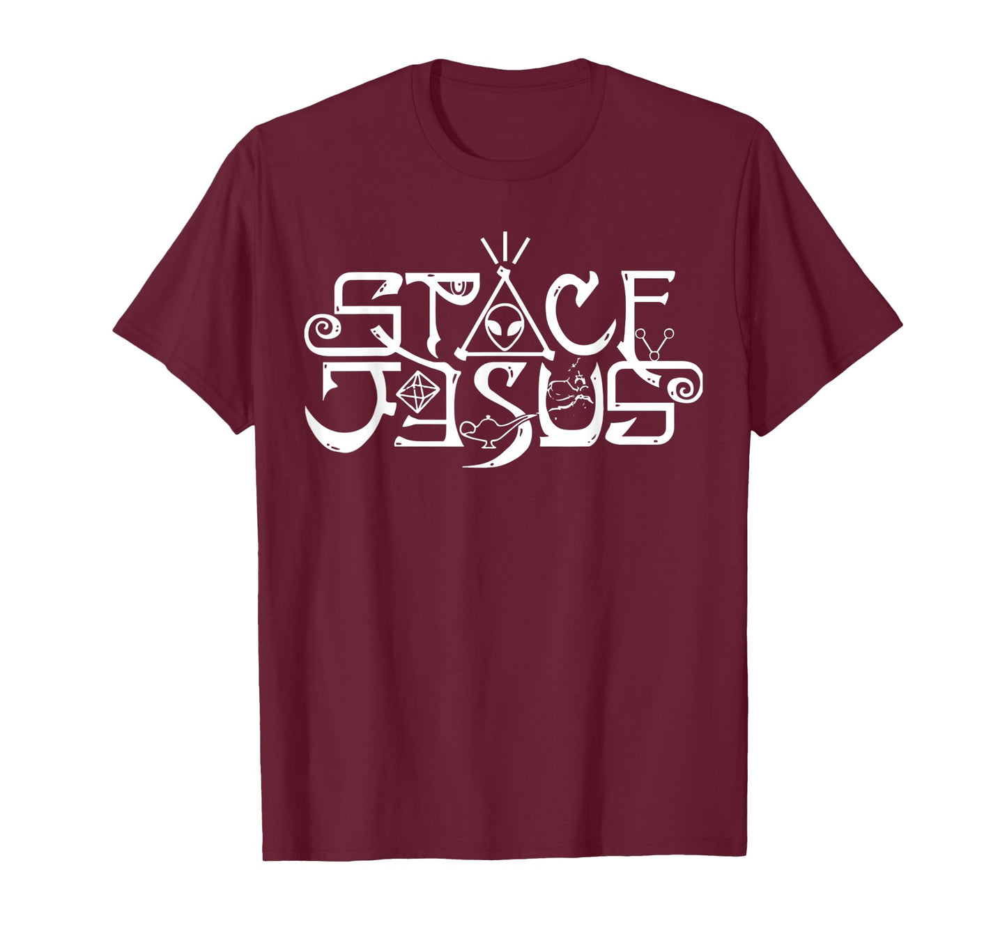 Funny Space Jesus Design Astronaut Science Alien Men Women T-Shirt