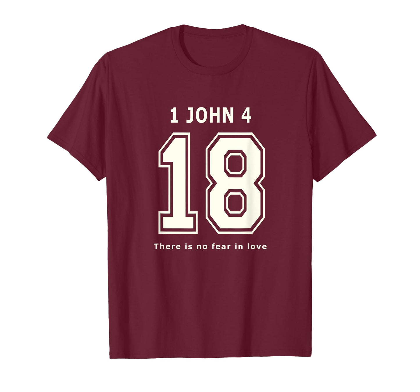 1 John 18 Team Sports Bible Verse Christian Jersey T-Shirt