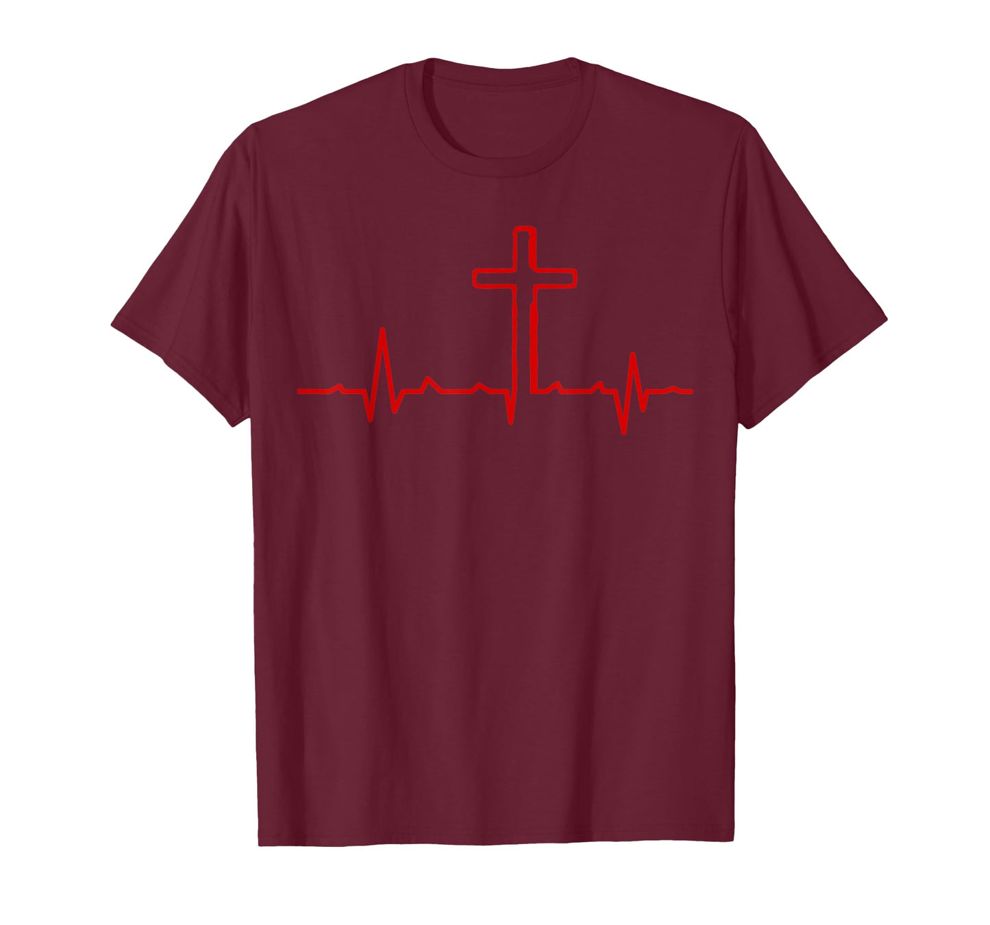 Cross Heartbeat Christian Faith T-Shirt