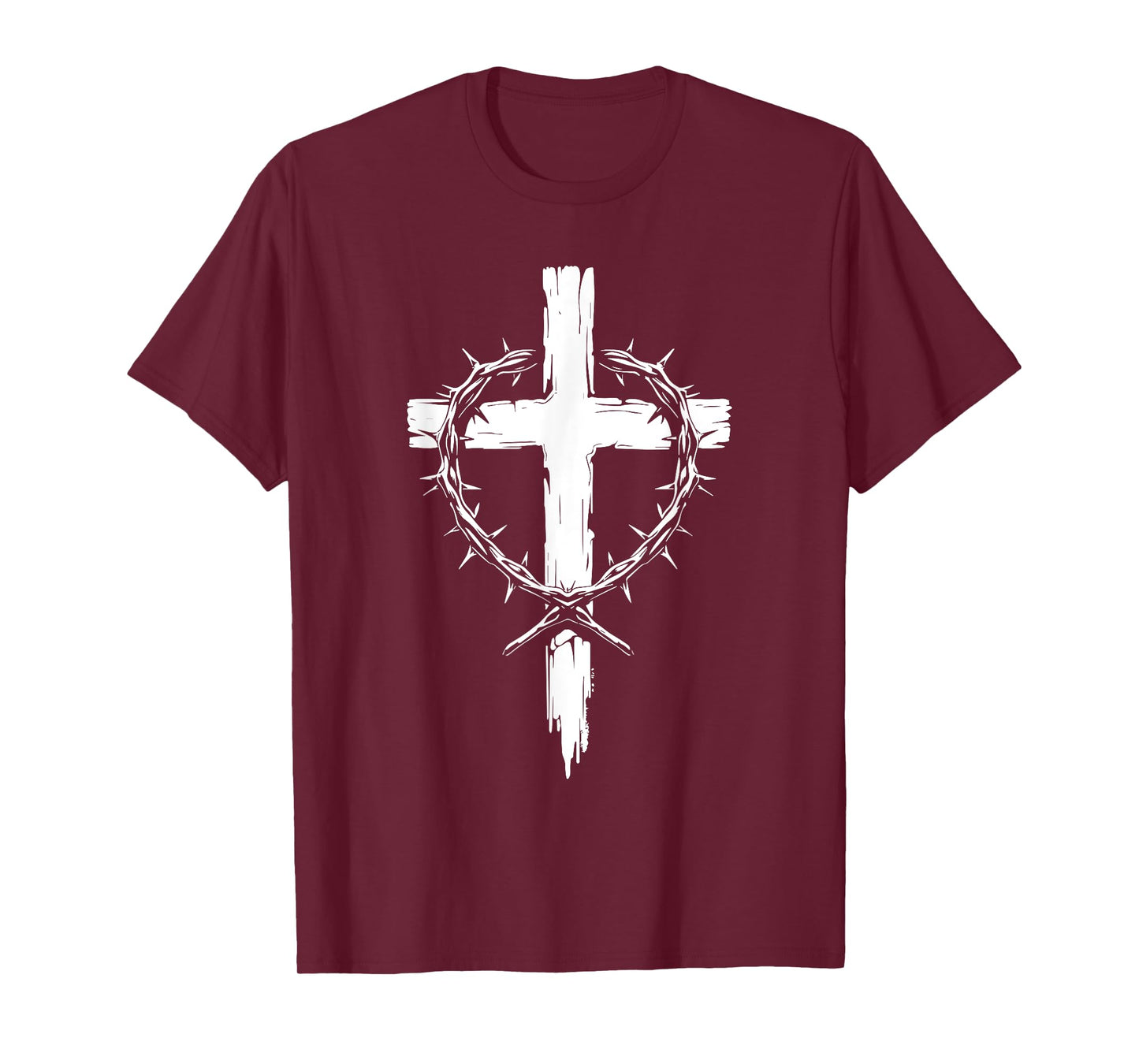 Christian Cross Punk Art Style Crown of Thorns Jesus Christ T-Shirt