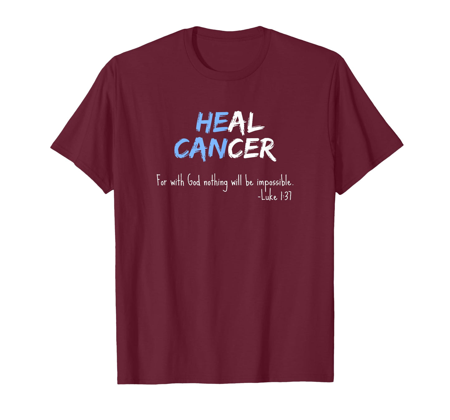 Prostate Cancer Shirt Awareness Blue Bible Verse Heal Tshirt T-Shirt