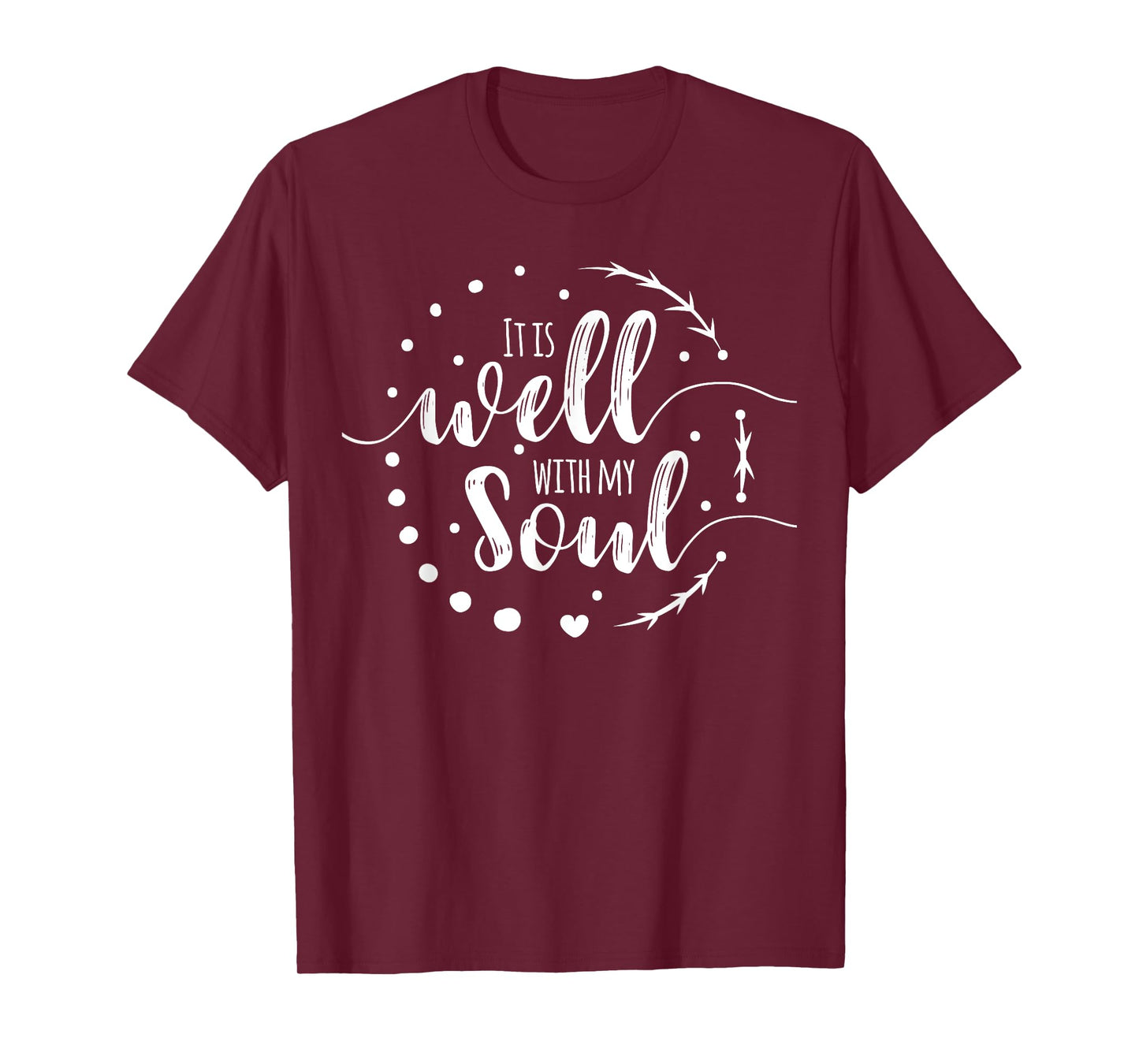 It Is Well With My Soul Christian Hymn Phrase Graphic Print T-Shirt