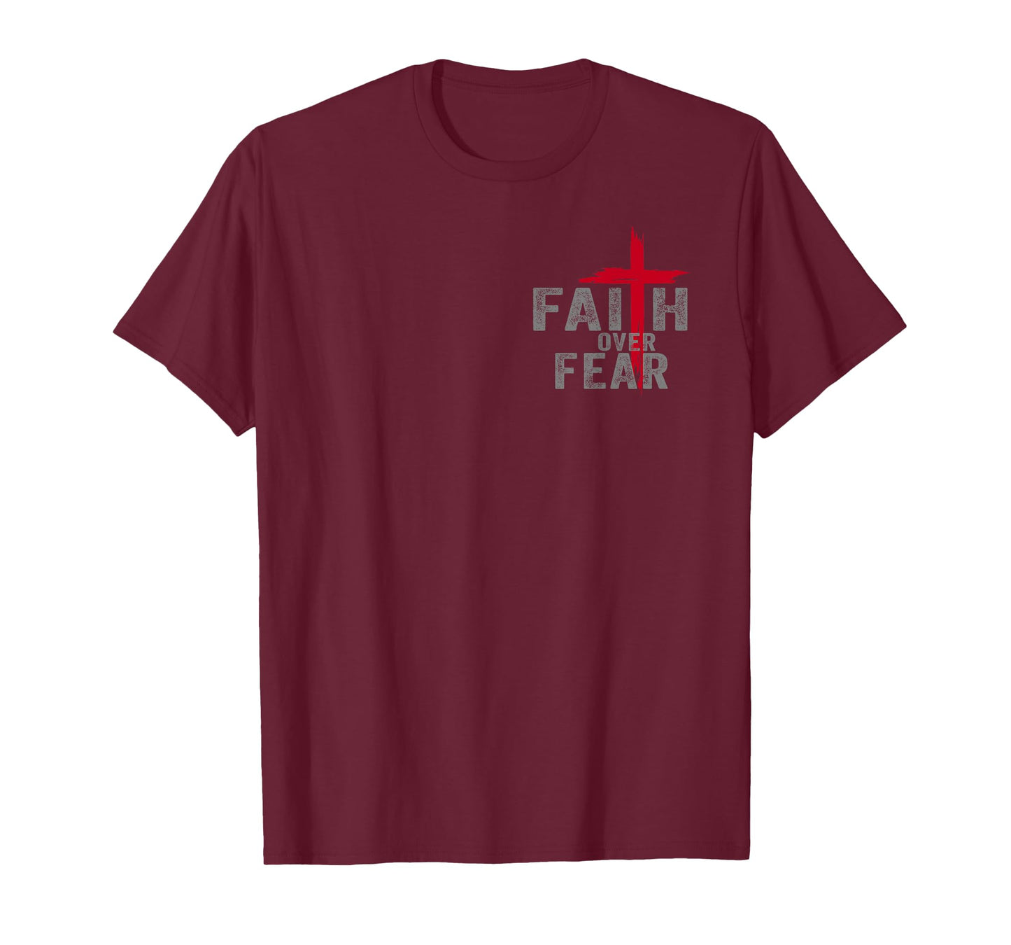 Christian Minimalist Religious Christ Faith Over Fear Cross T-Shirt
