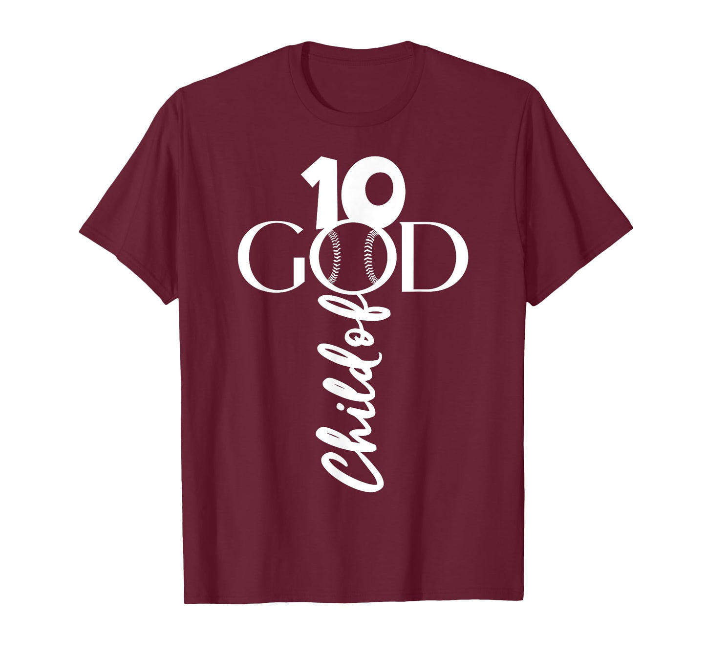 BASEBALL JESUS 10 YEARS CHILD OF GOD BASEBALL 10th BIRTHDAY T-Shirt