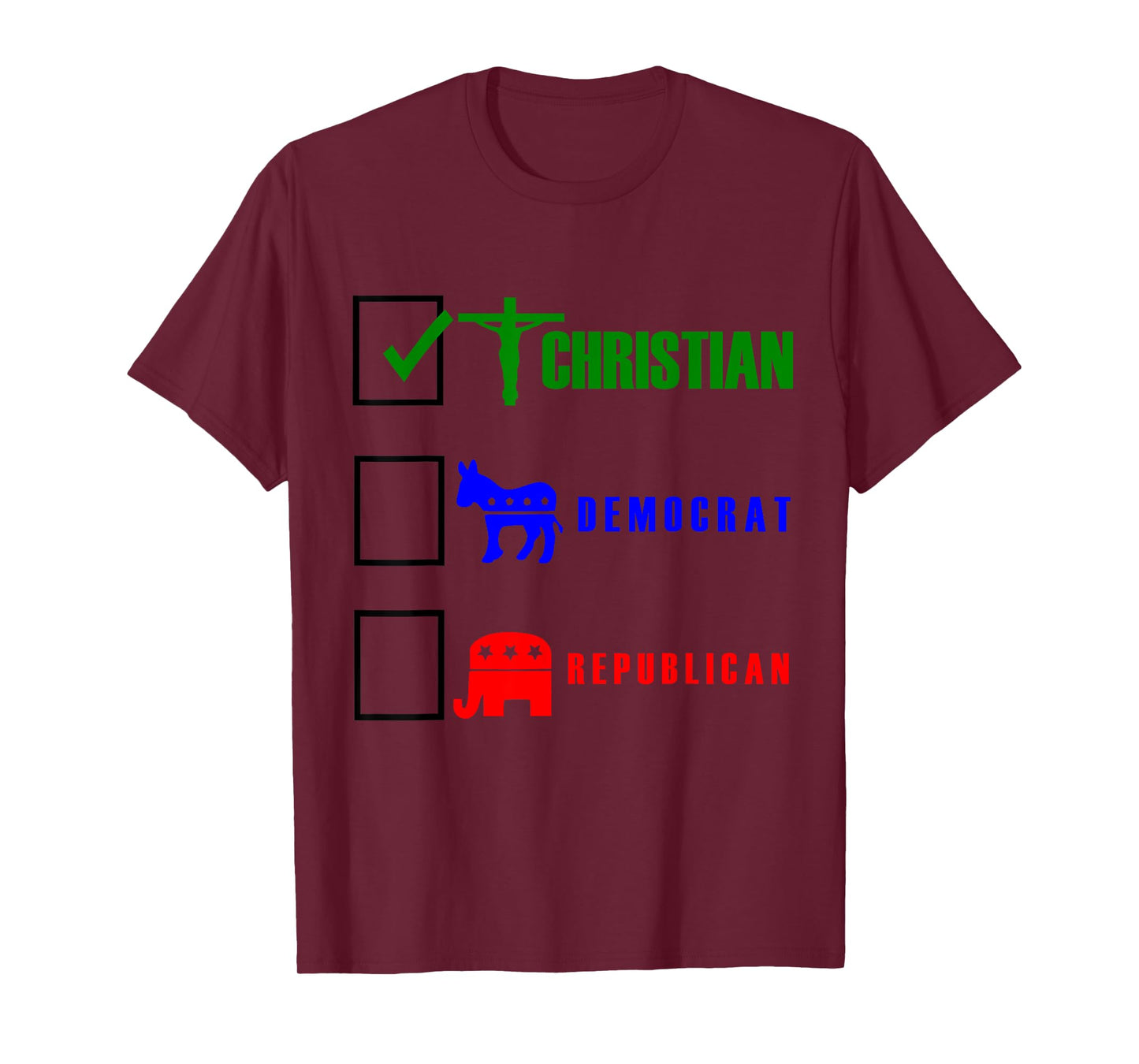 Christian Tshirt Political Shirt Democrat Republican Tshirt T-Shirt