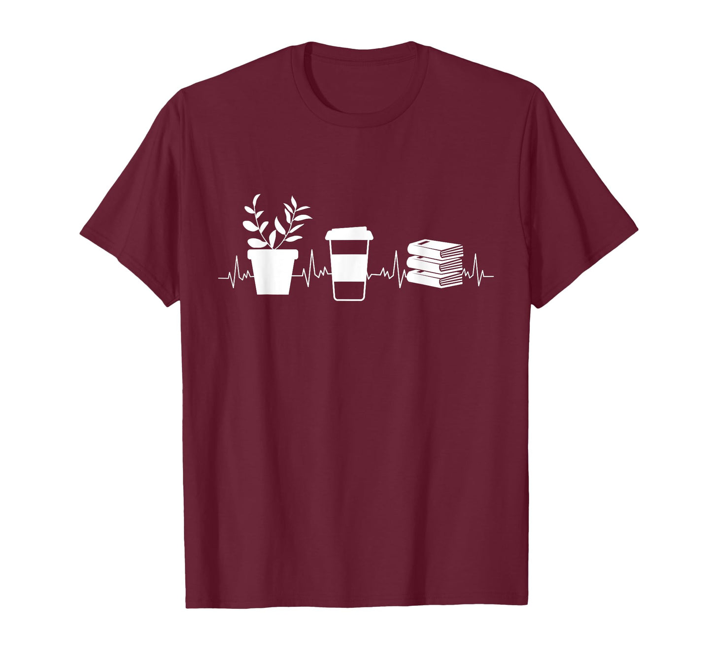 Plants Books Coffee Lover Gardener Quote Design T-Shirt