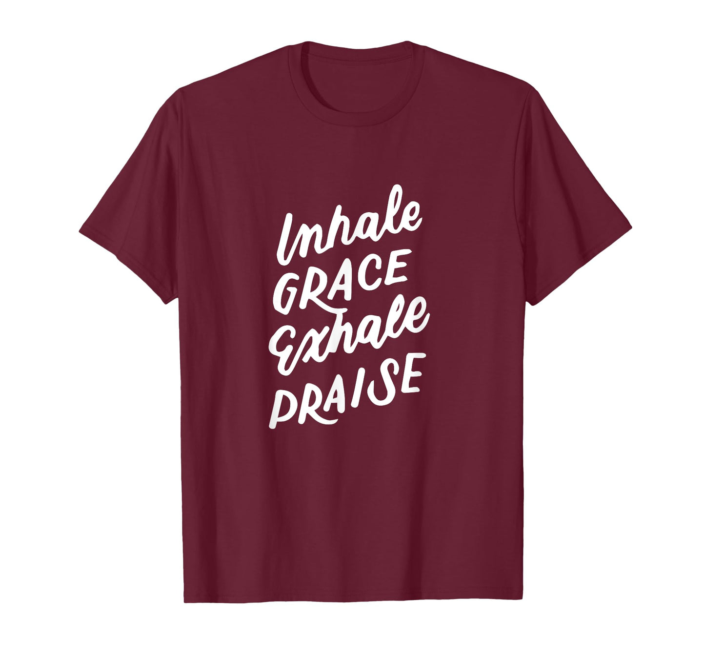 Inspirational Christian Yoga Pun, Inhale Grace Exhale Praise T-Shirt