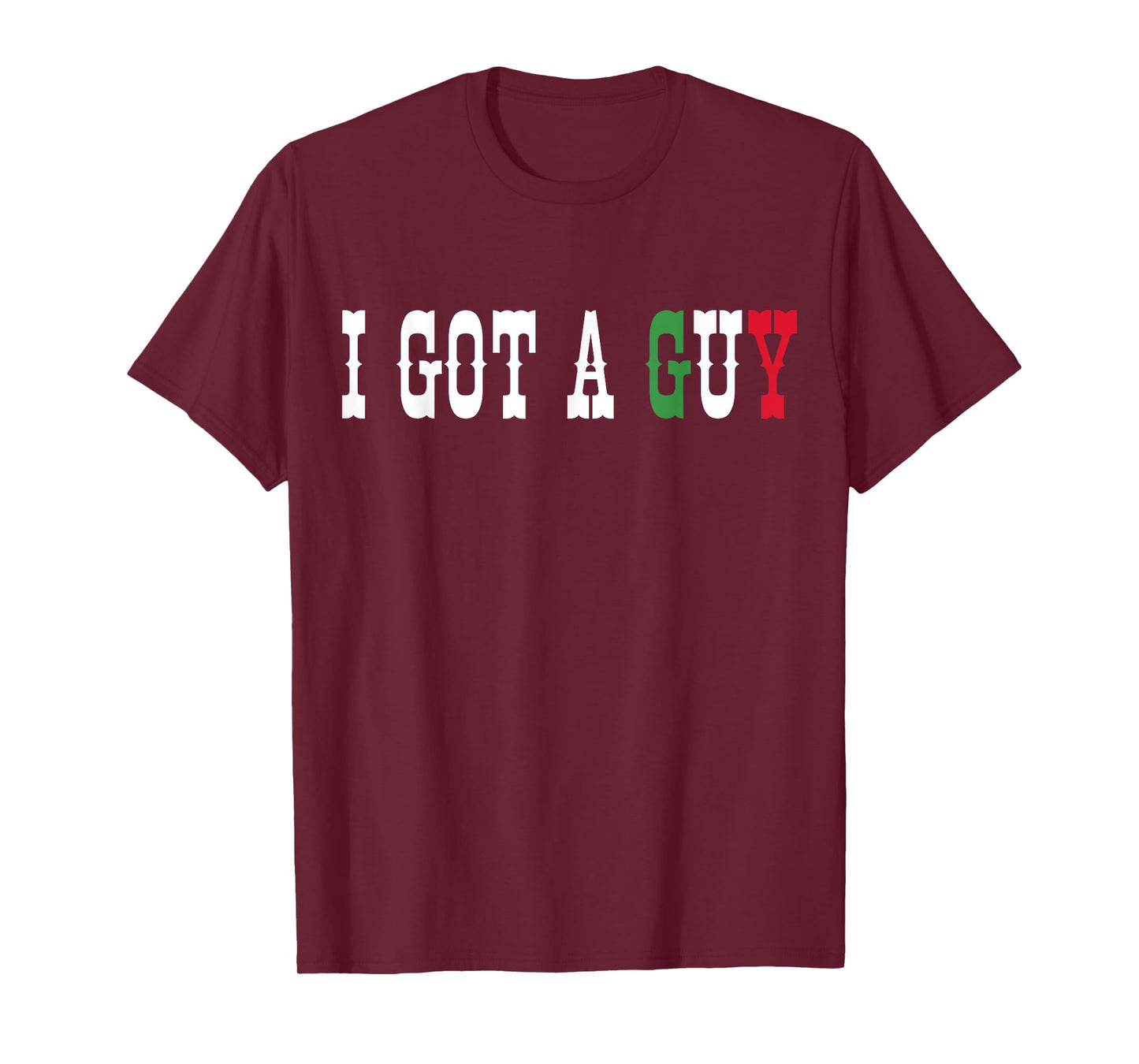 Italian I Got A Guy Tees Black Crew Neck Classic Fit Short Sleeve T-Shirt Unisex-Adults Small
