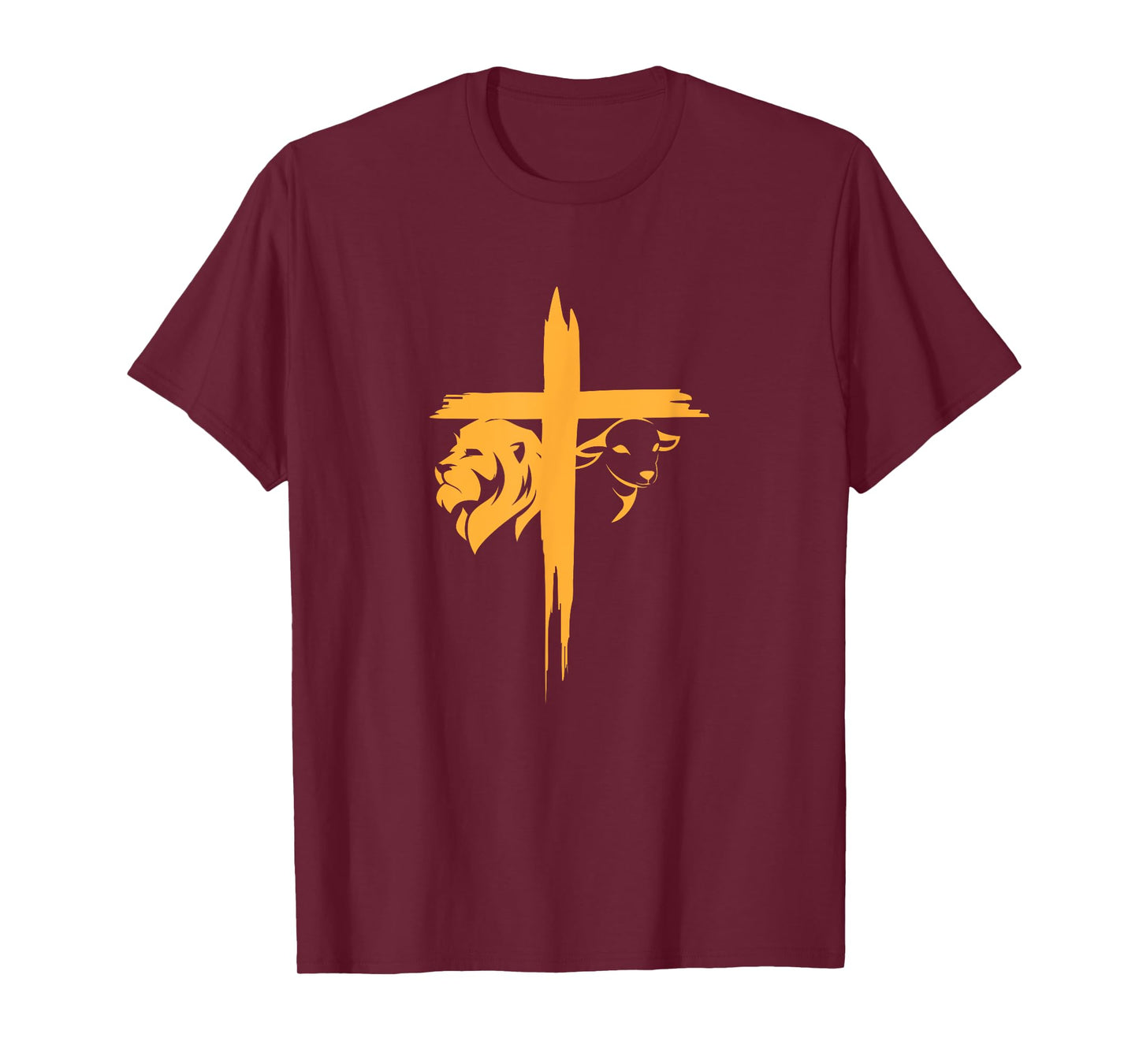 Lion and Lamb Cross Christian T-Shirt